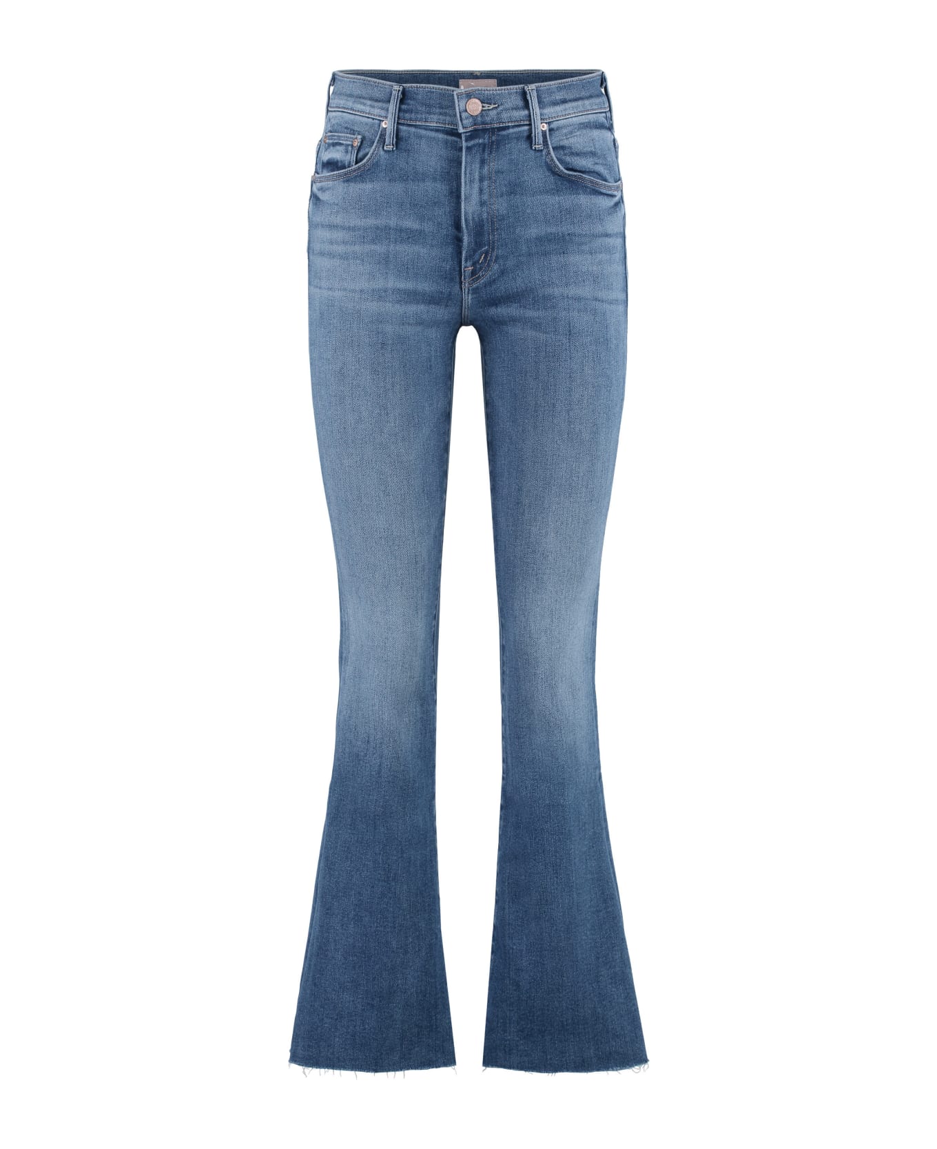Mother The Weekender Fray 5-pocket Straight-leg Jeans - Glv Blue