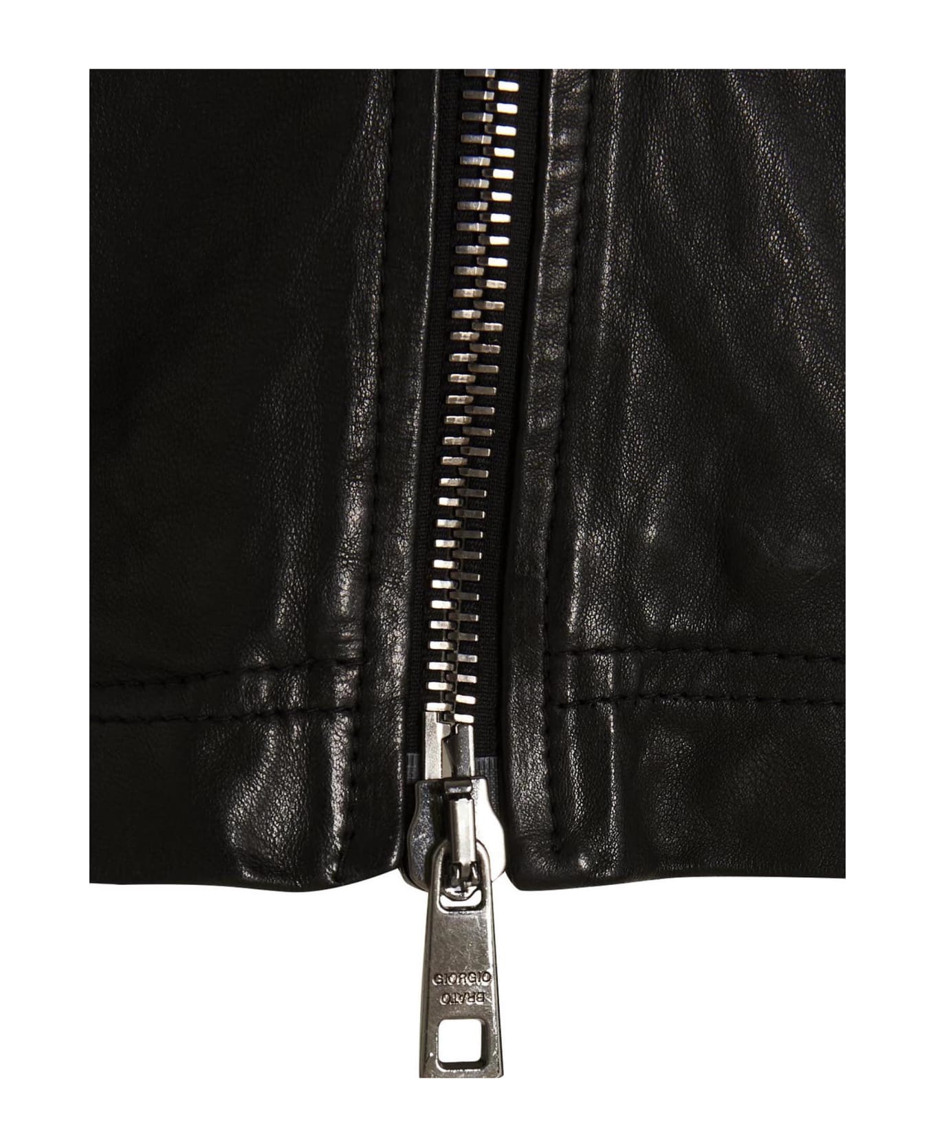 Giorgio Brato Leather Bomber Jacket - Black  