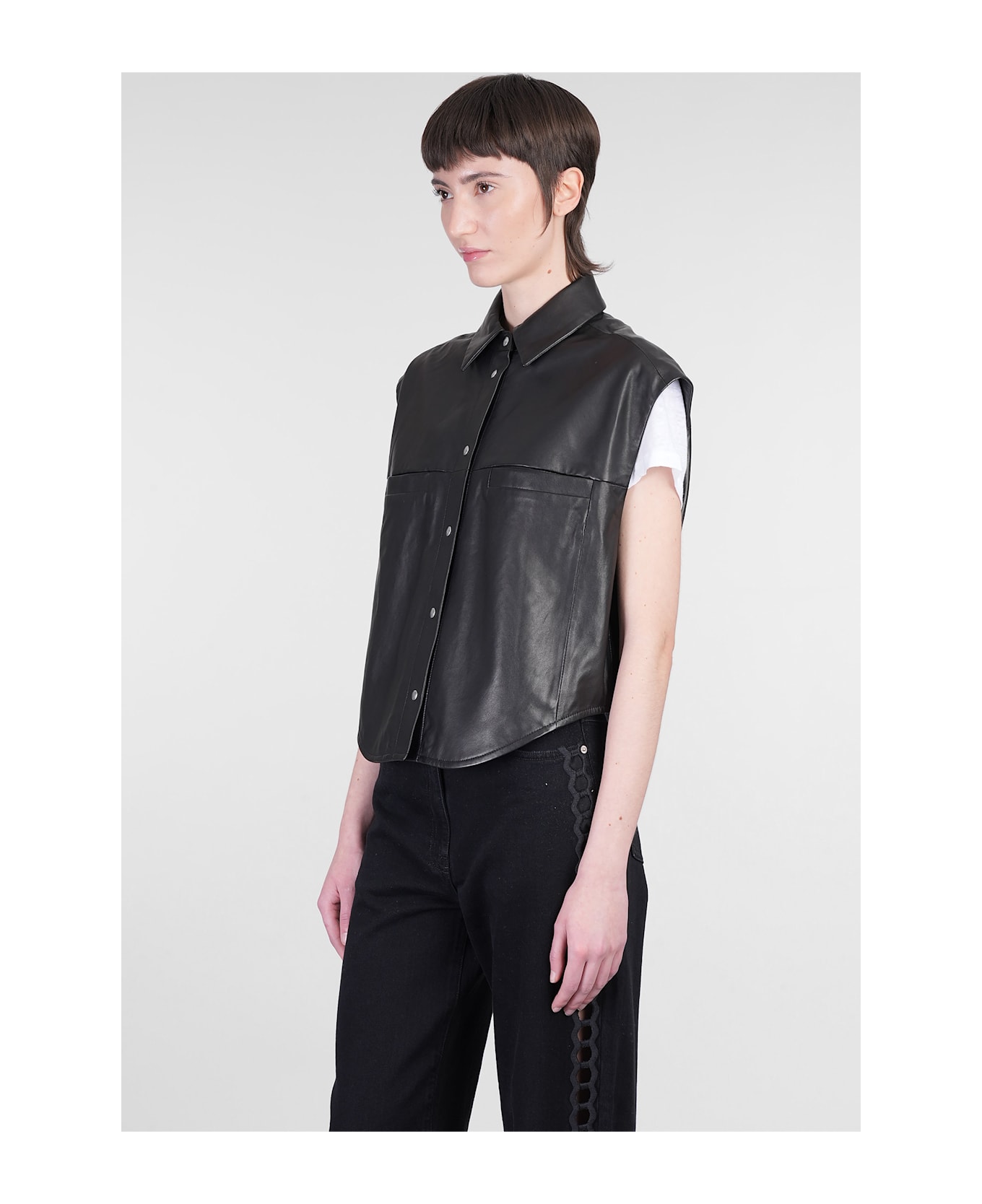 IRO Cadi Shirt In Black Wool And Polyester - black