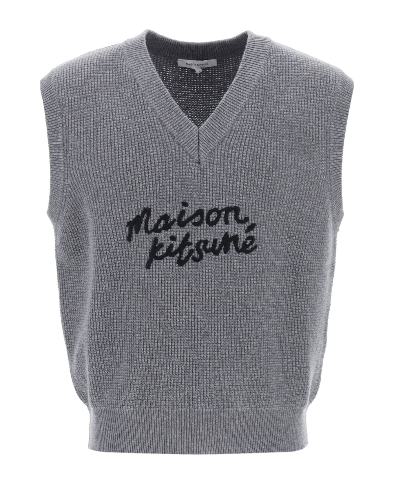Maison Kitsuné Logo Lettering Inlay Vest | italist