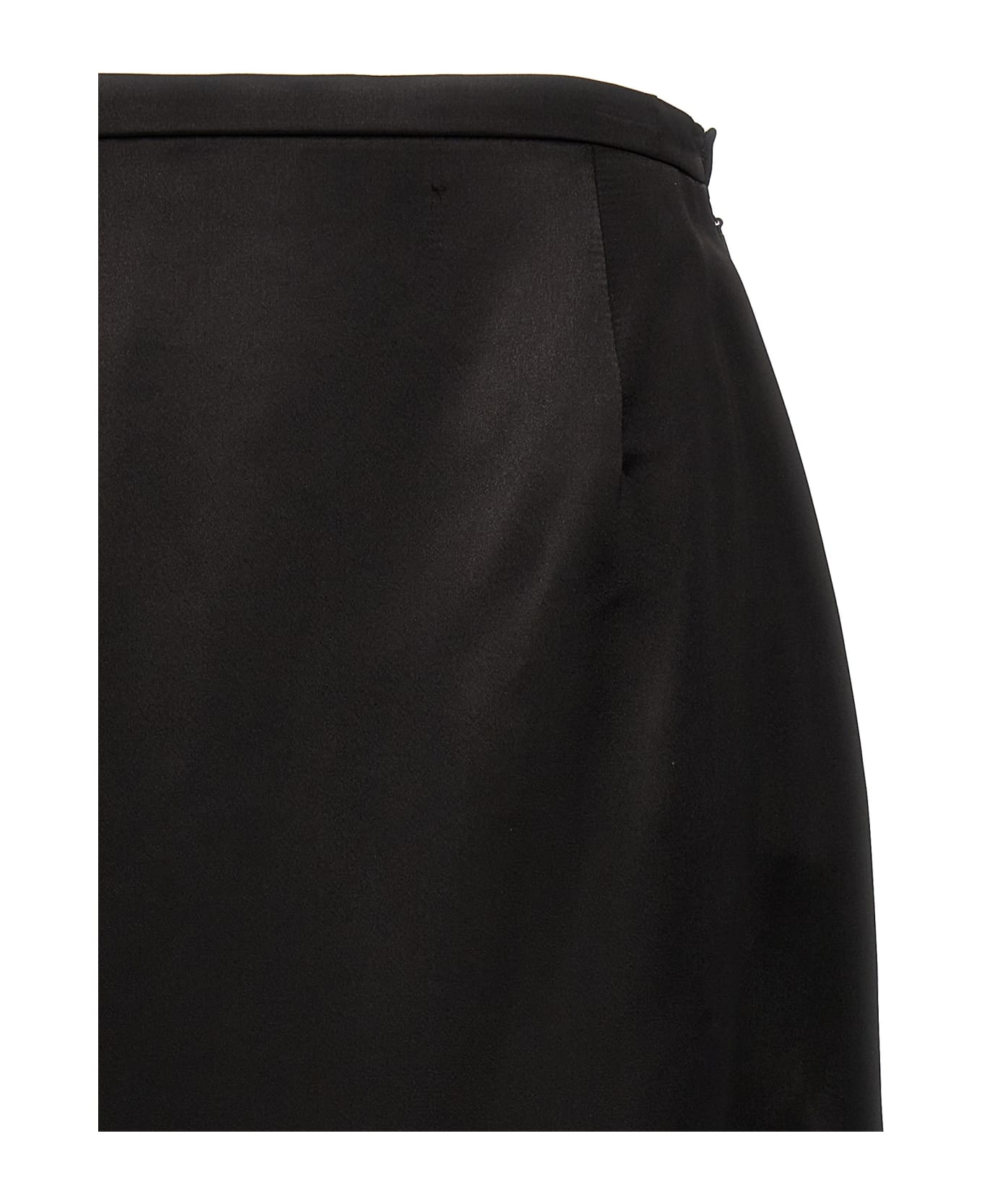 Saint Laurent Satin Pencil Skirt - Black
