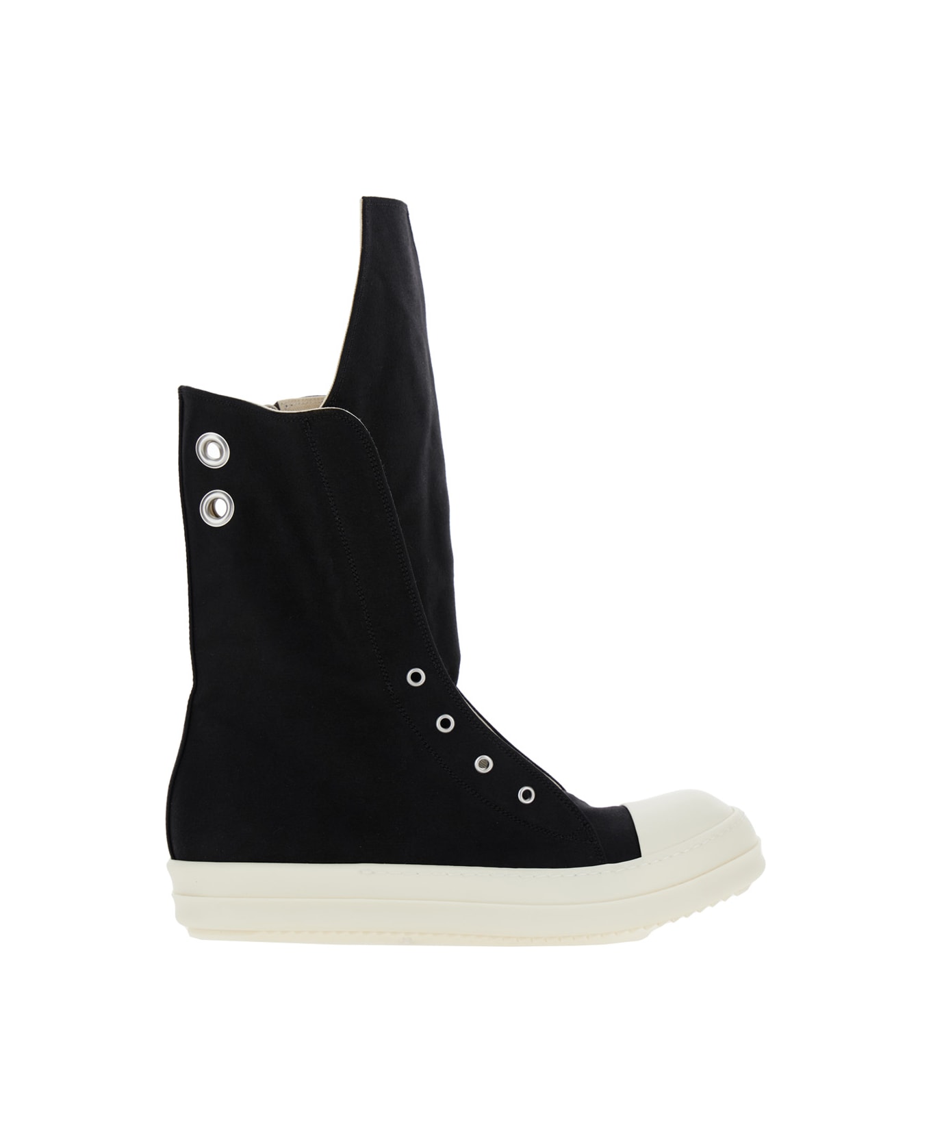 DRKSHDW Black Sneakers With Oversize Tab In Cotton Man - Black