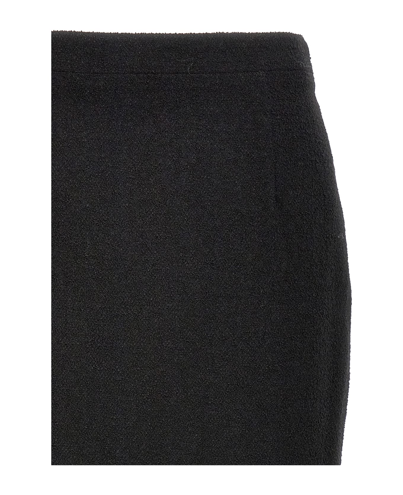 Alessandra Rich Midi Tweed Bouclé Skirt - Black  