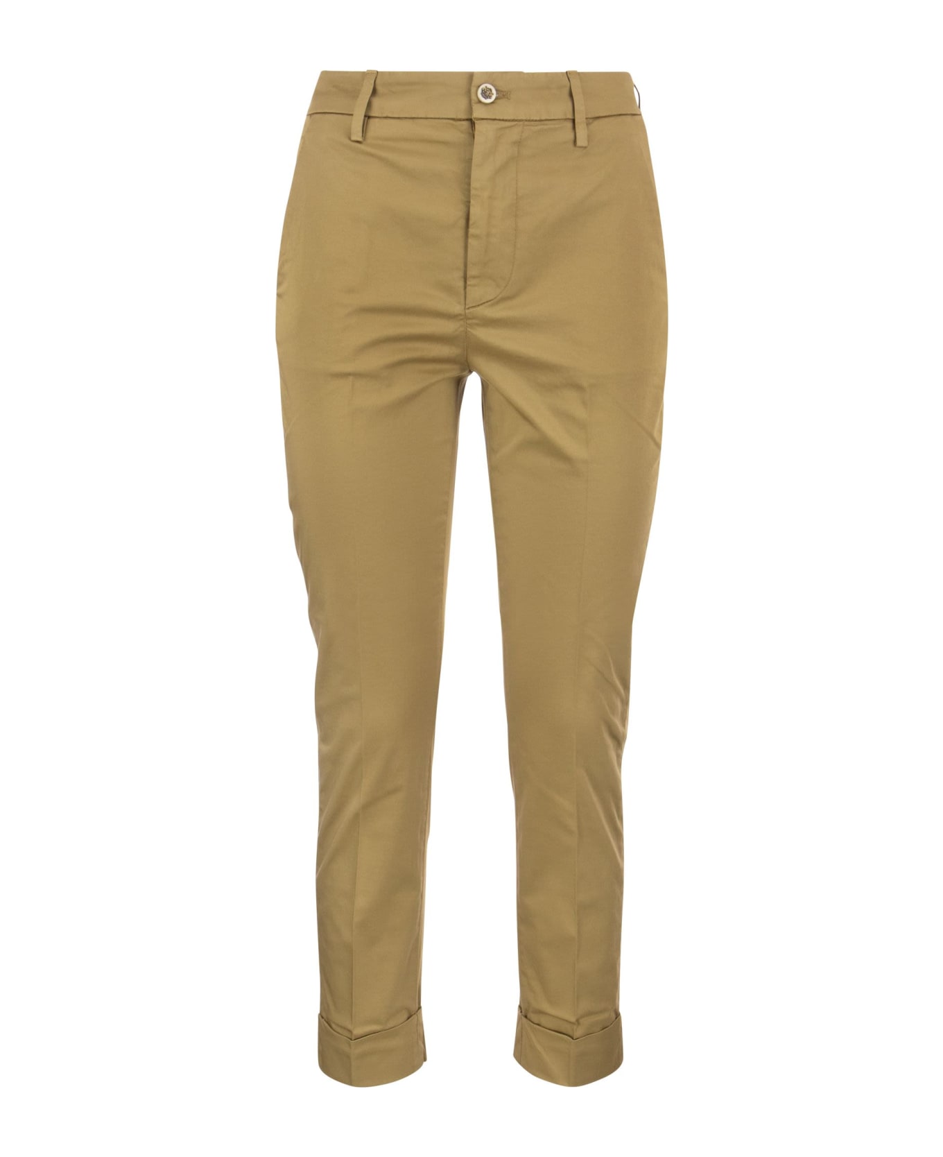 Dondup Erin - Slim Cotton Trousers - Tobacco ボトムス