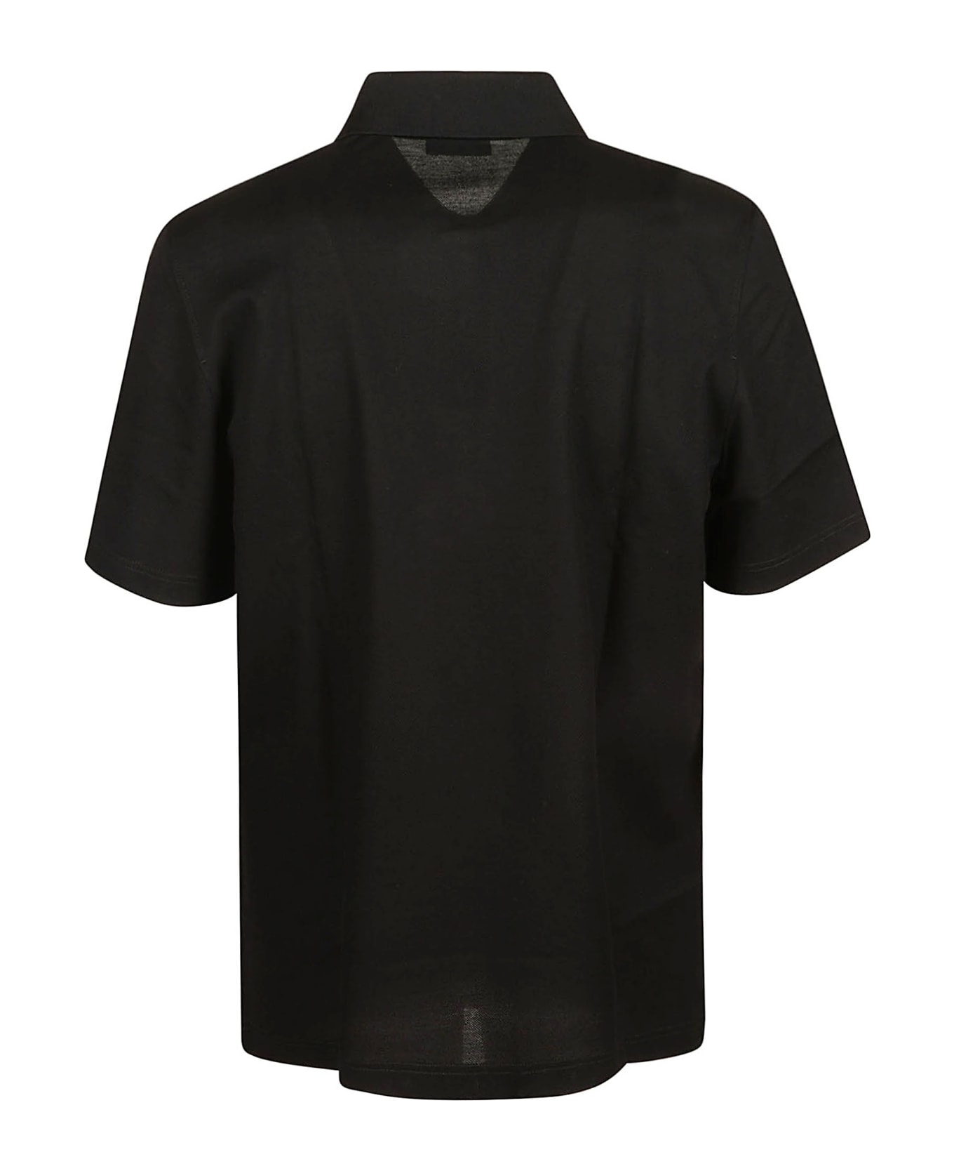 Ferragamo Logo Buttoned Polo Shirt - Black