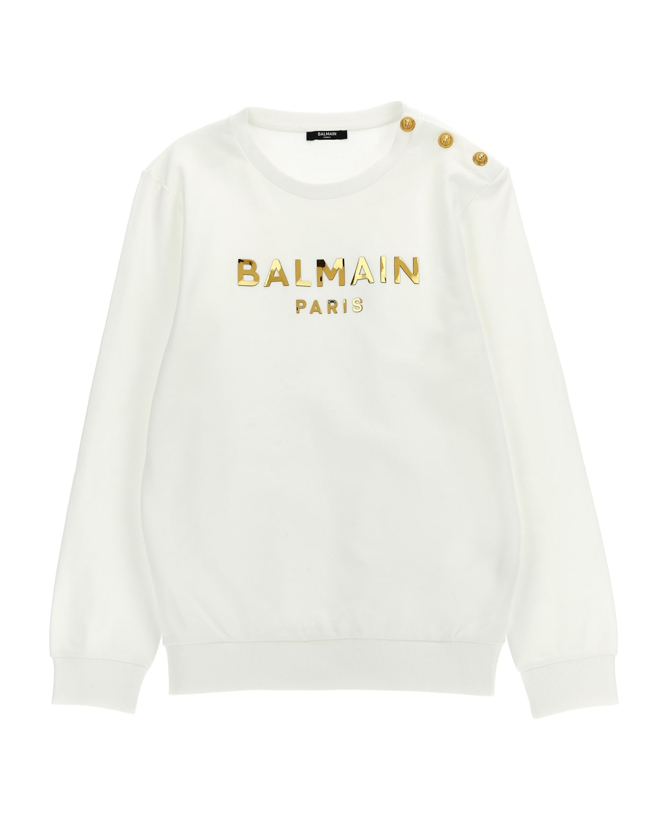 Balmain Logo Sweatshirt - White/gold