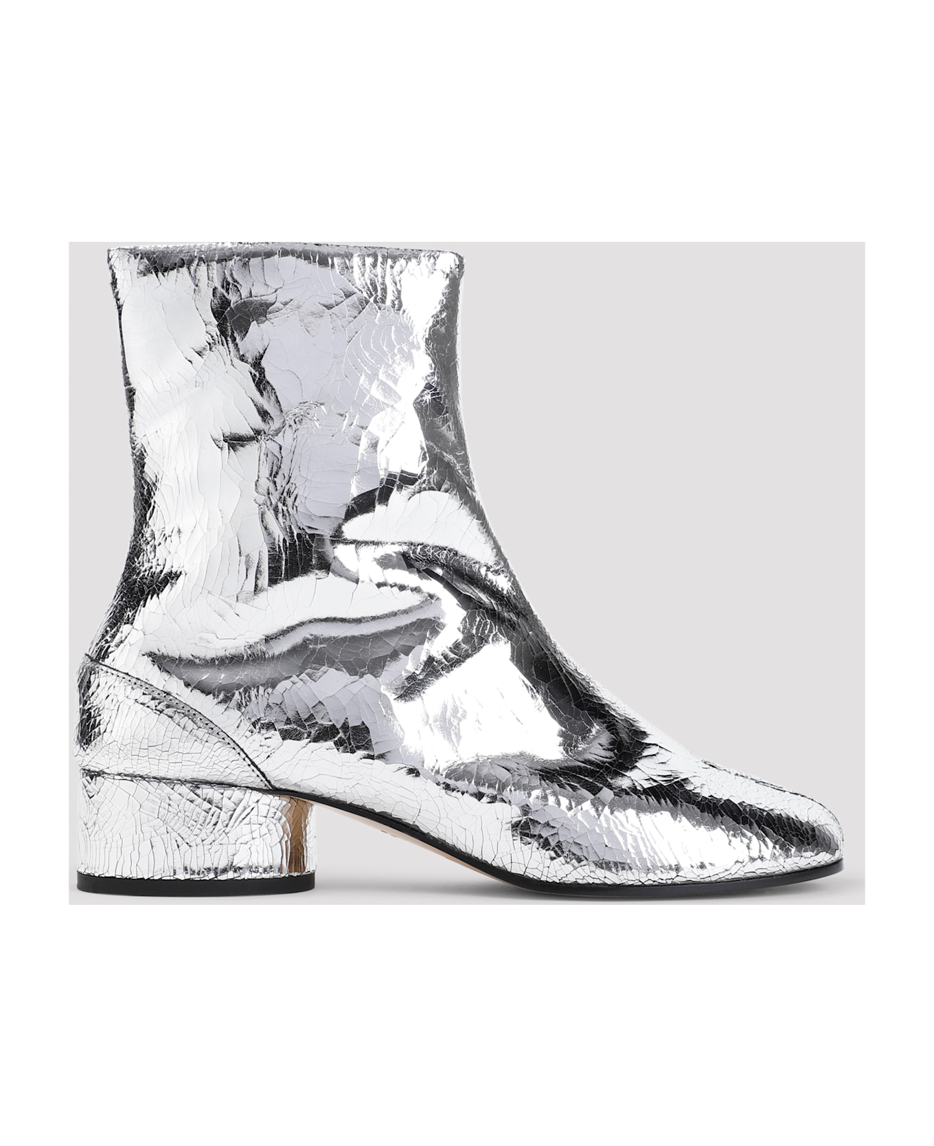 Maison Margiela Tabi Mirror Split-toe Ankle Boots - Silver