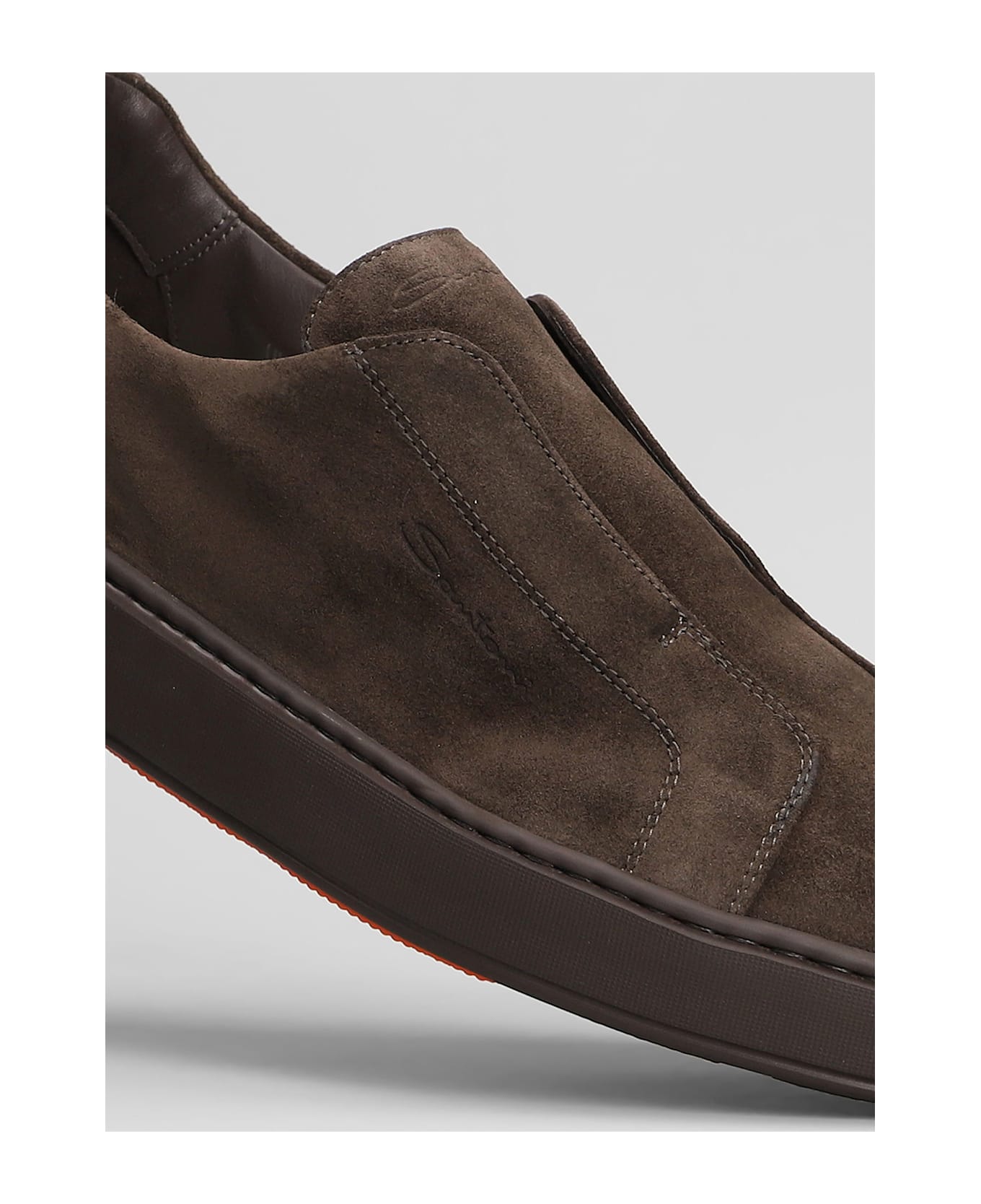 Santoni Victory Sneakers In Brown Suede - brown