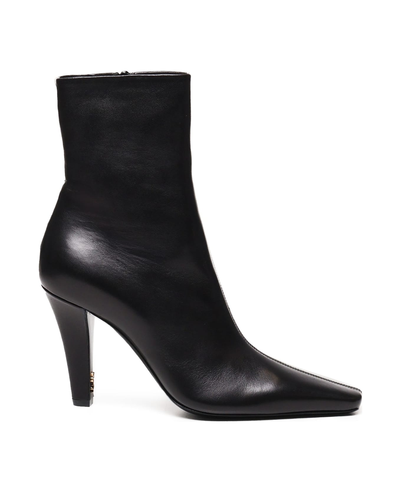 Saint Laurent Black Leather Jill Ankle Boots - NERO