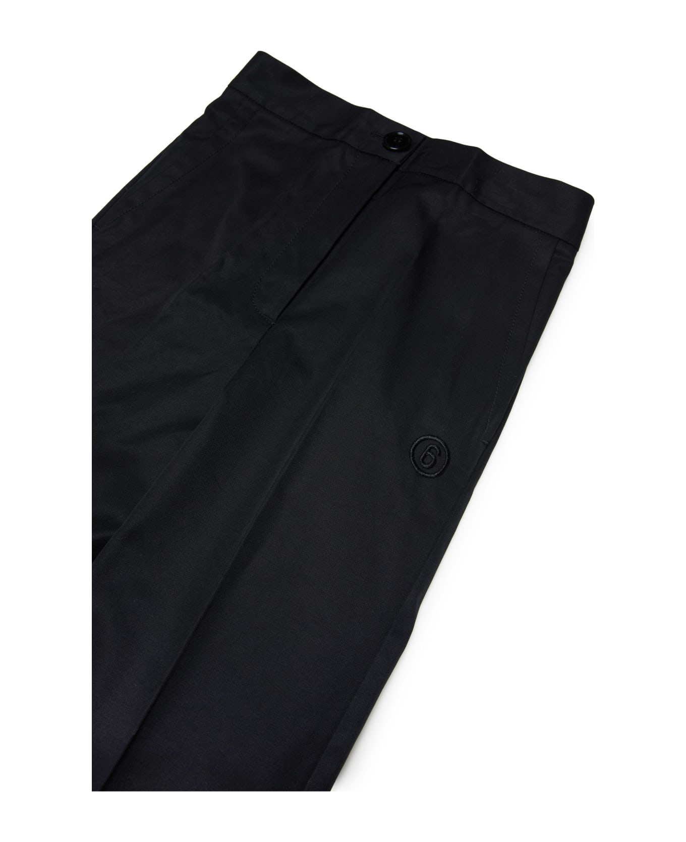 MM6 Maison Margiela Mm6p61u Trousers Maison Margiela Black Twill Pleated Trousers - Black