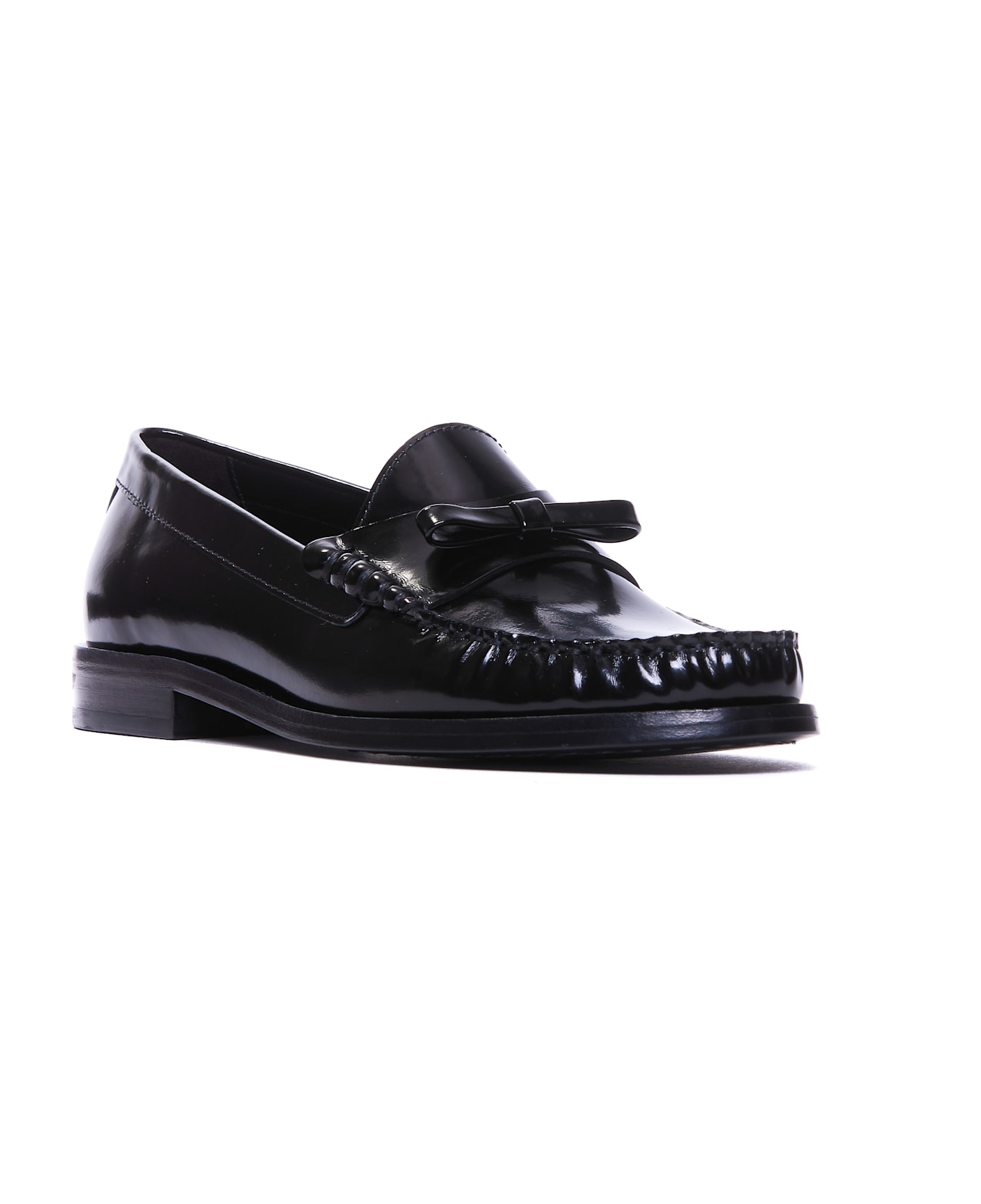 Stuart Weitzman Lottie Bow Loafers - Black