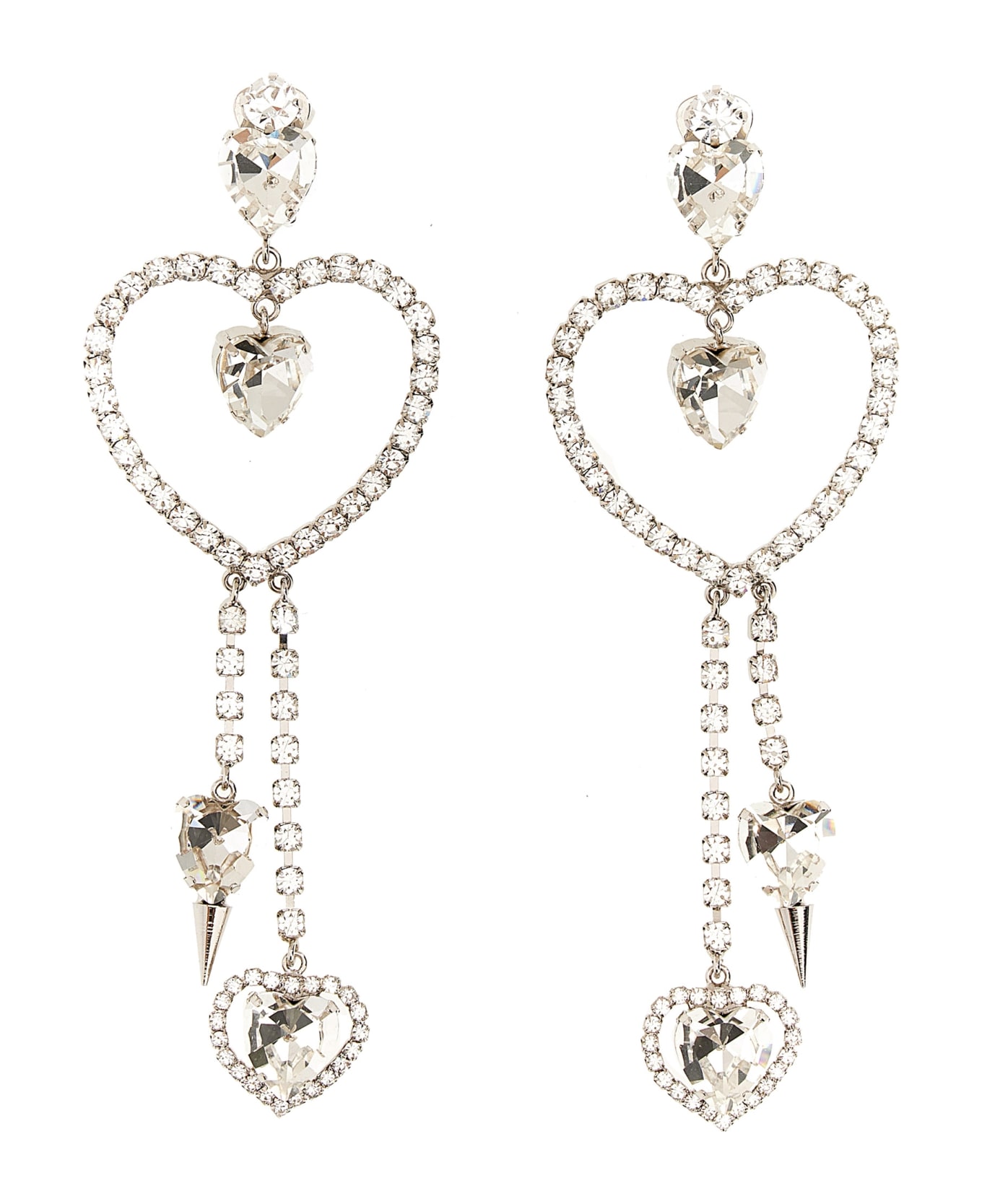 Alessandra Rich 'heart' Earrings - SILVER