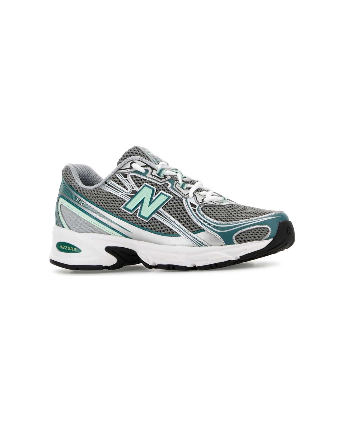 New Balance Multicolor Rubber And Mesh 740 Sneakers - GREYGREEN
