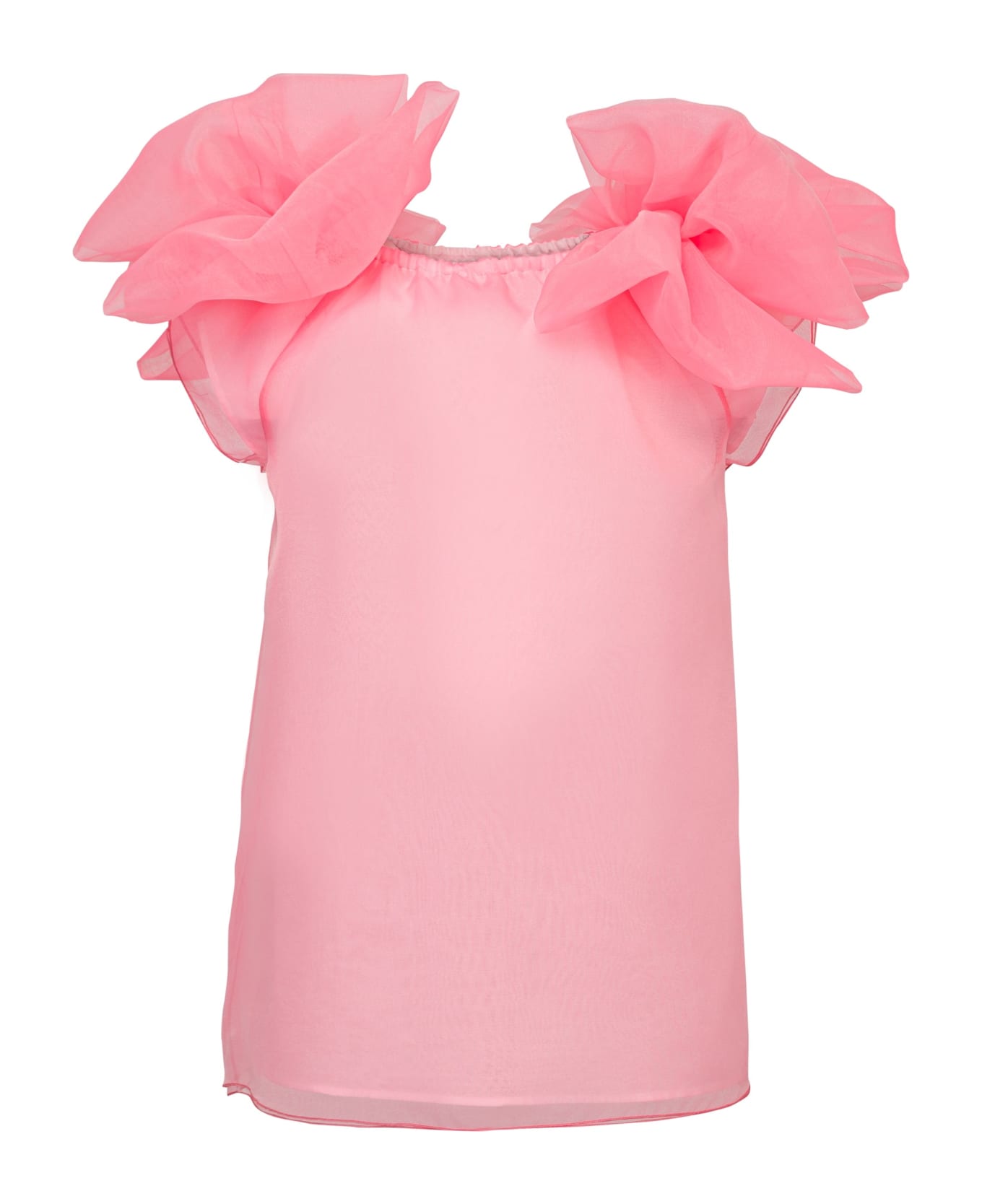 Douuod Short Semi-transparent Dress - Pink
