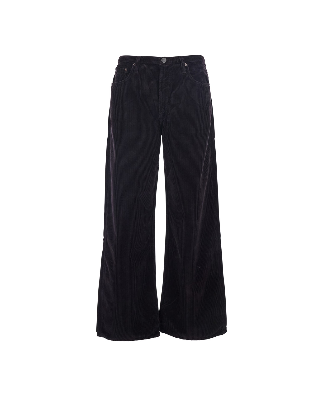 AGOLDE 
keira
 Brown Pants With Belt Loops And Wide Leg In Corduroy Woman - Brown