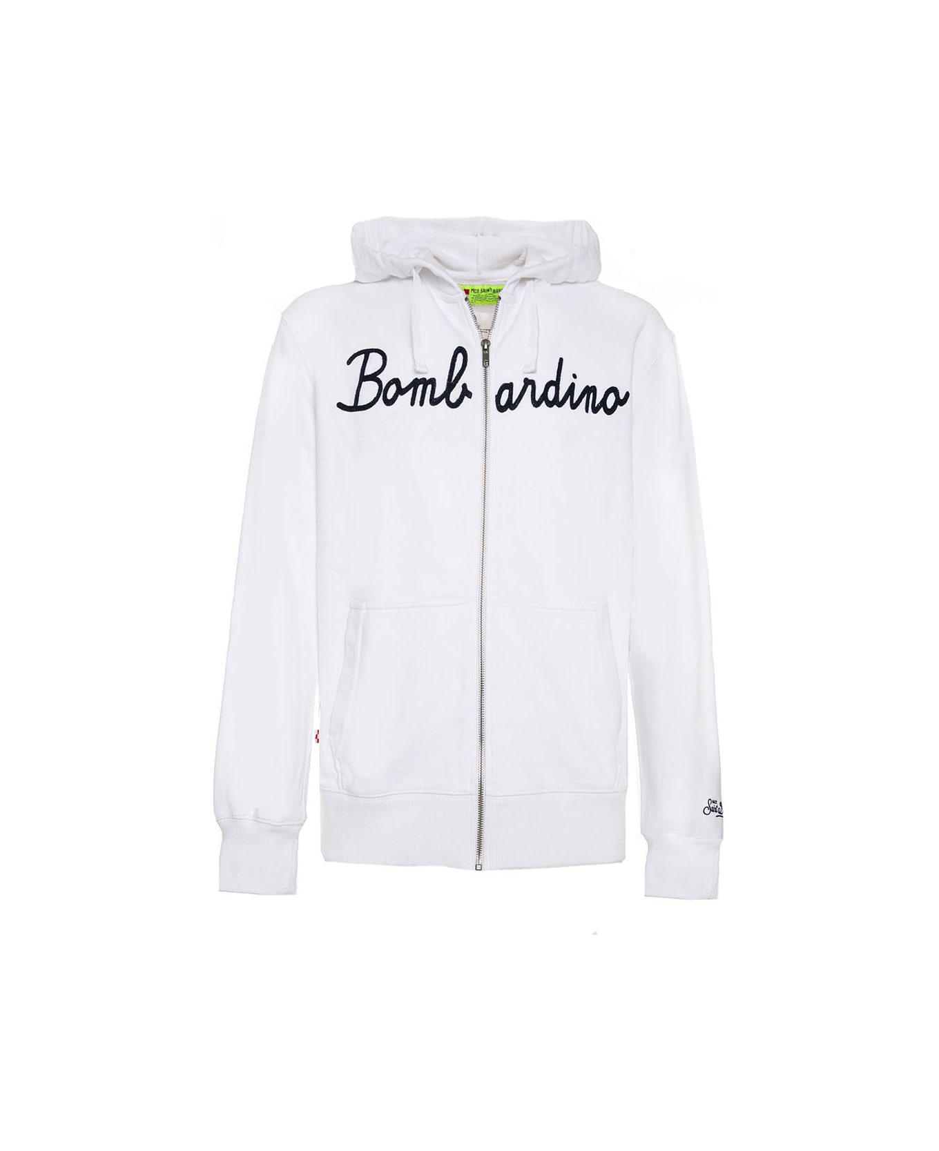 MC2 Saint Barth White Man Sweatshirt Bombardino Front Embroidery - WHITE