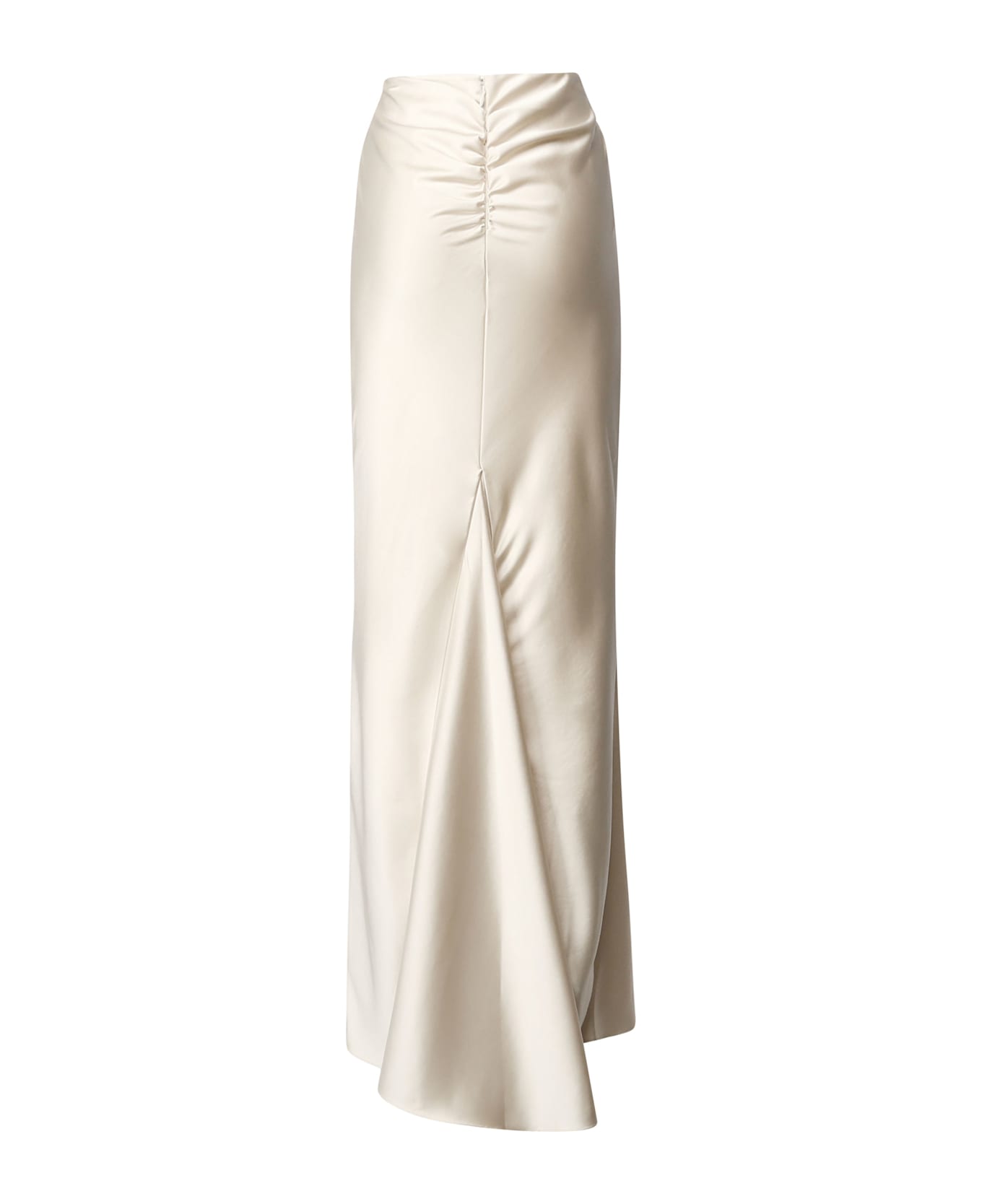 The Andamane Long Satin Skirt - White