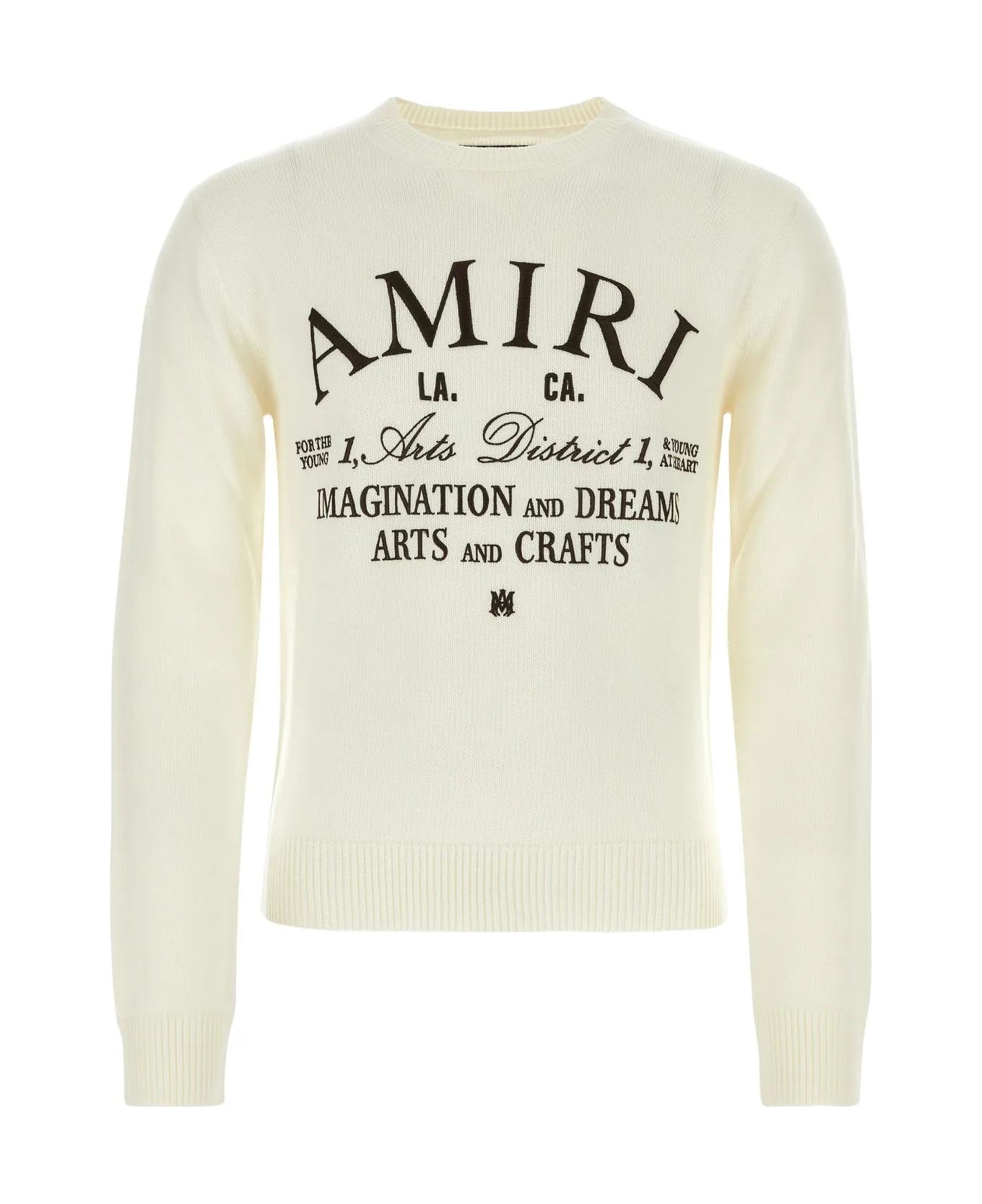 AMIRI Ivory Wool Blend Arts District Sweater - Alabaster