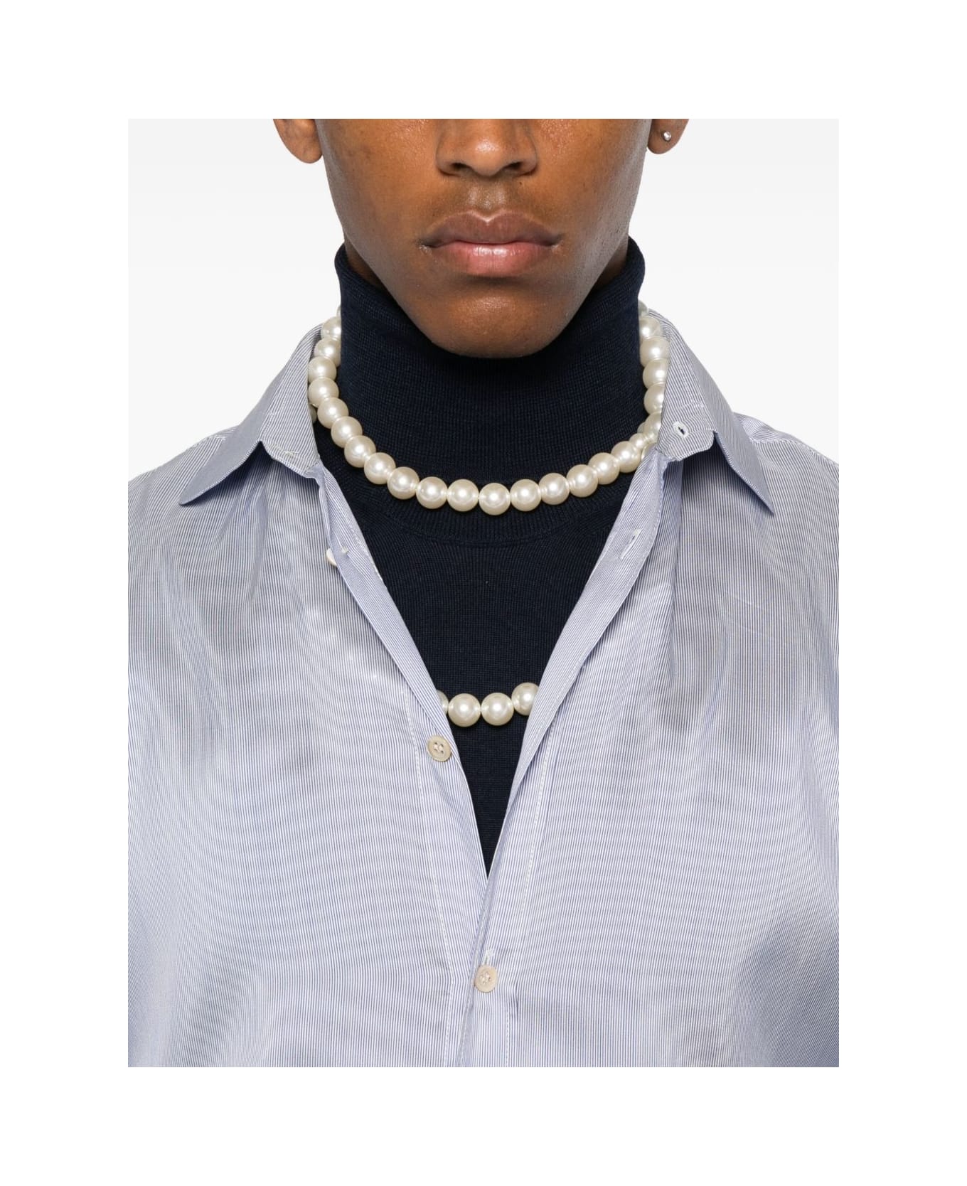 Valentino Garavani Striped Silk Shirt - Clear Blue