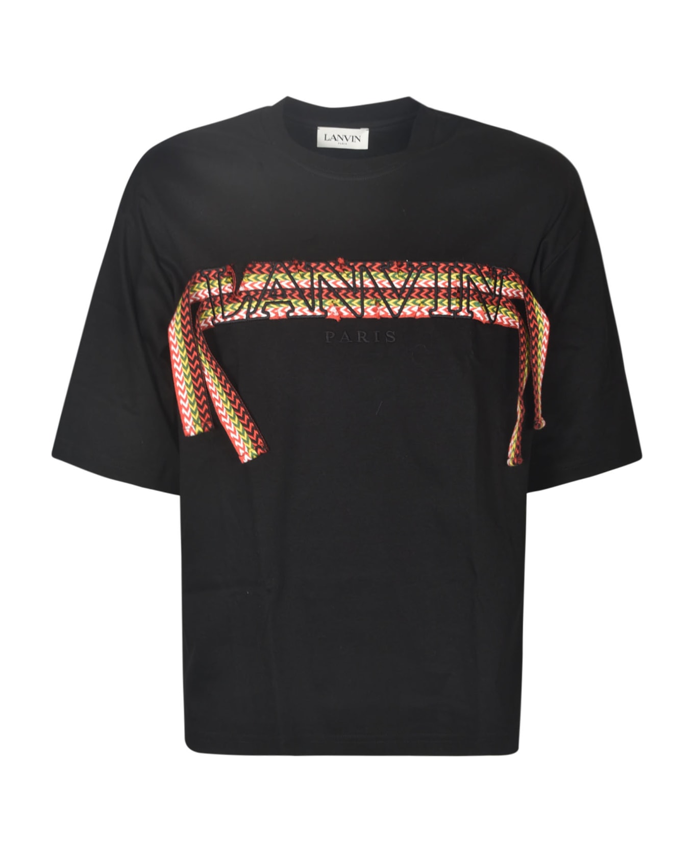 Lanvin Logo Laced T-shirt - Black