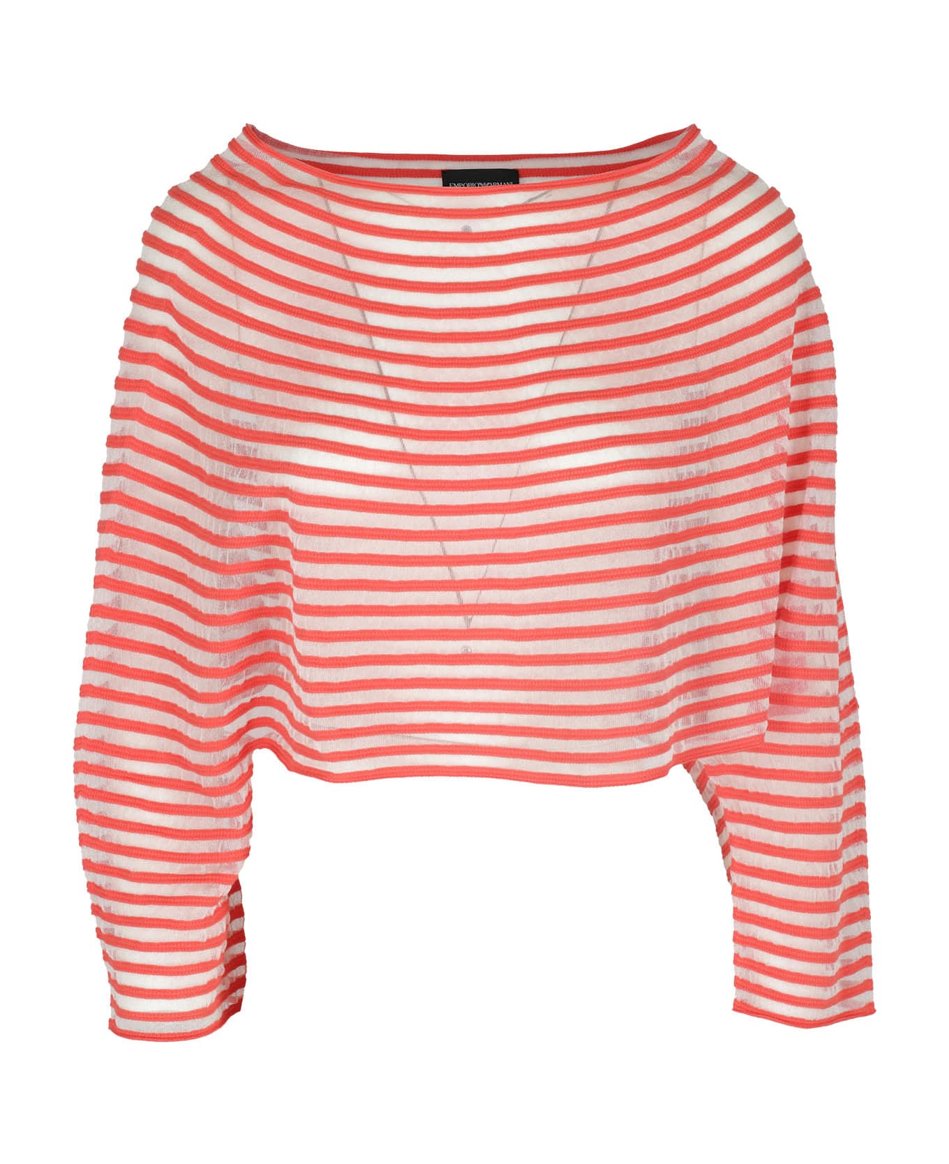Emporio Armani Striped Knit Jumper - Red