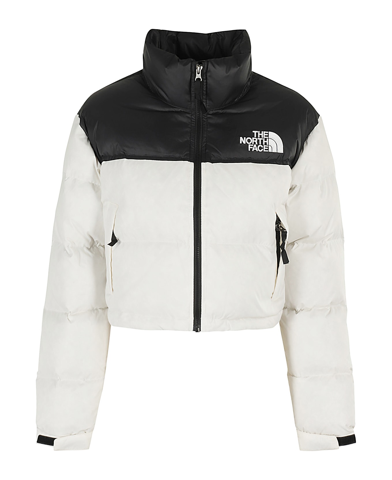 The North Face W Nuptse Short Jacket - White Dune Tnf Black