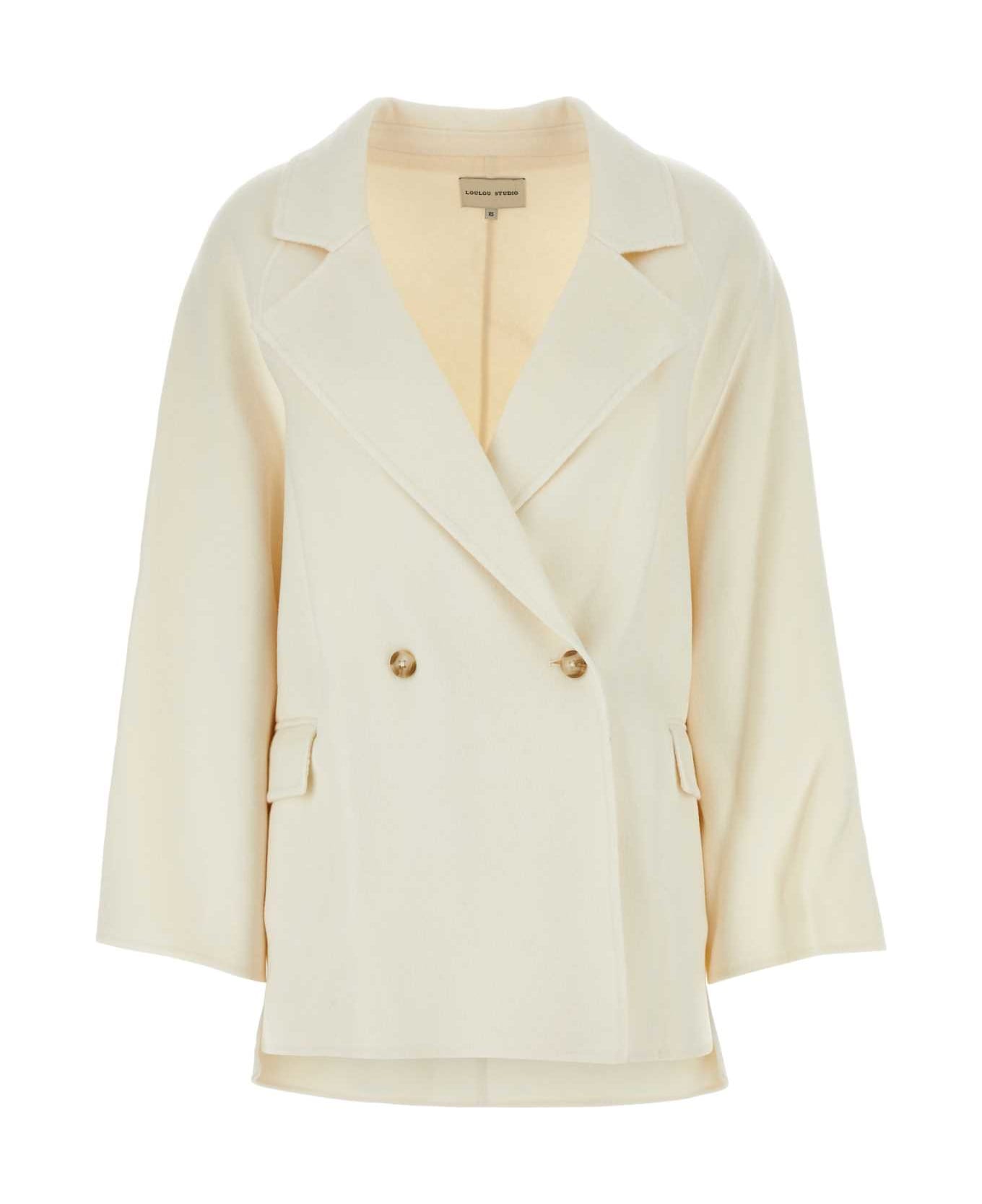 Loulou Studio Ivory Wool Blend Gary Coat - Ivory