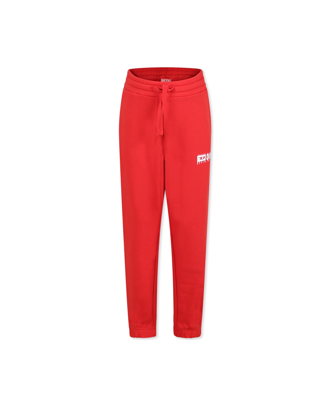 Diesel Red Trousers For Boy With Logo - Red