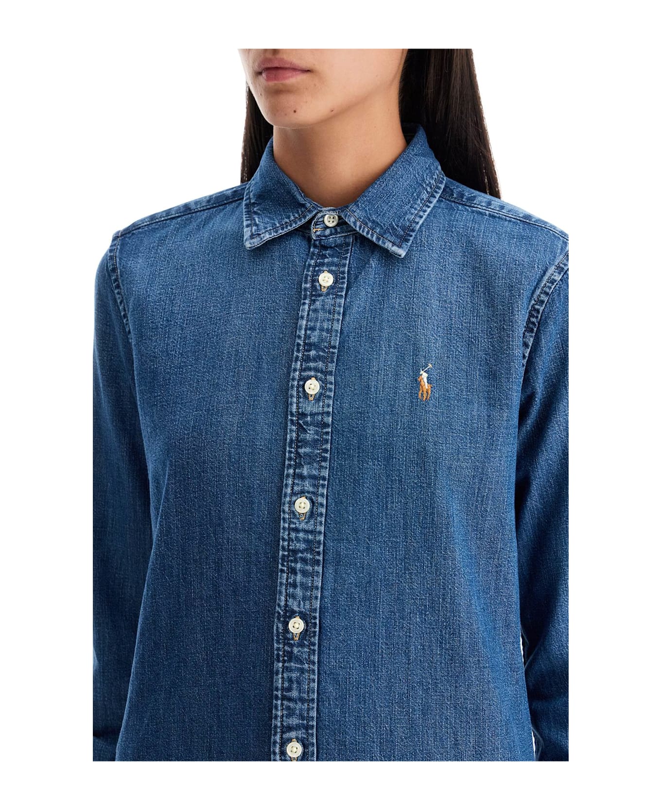 Polo Ralph Lauren Slim Fit Denim Shirt - MERCED WASH (Blue)