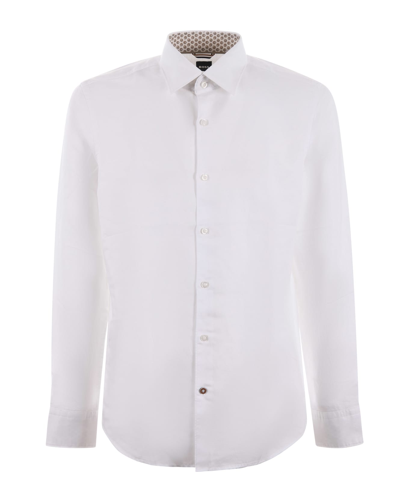 Hugo Boss Boss Shirt In Linen Blend - Bianco