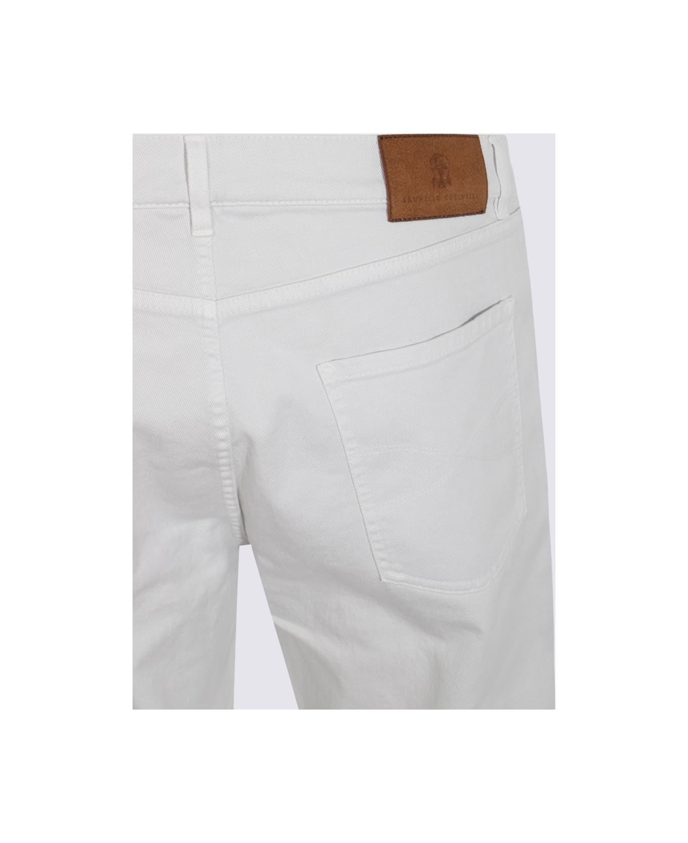 Brunello Cucinelli White Cotton Pants - Gesso