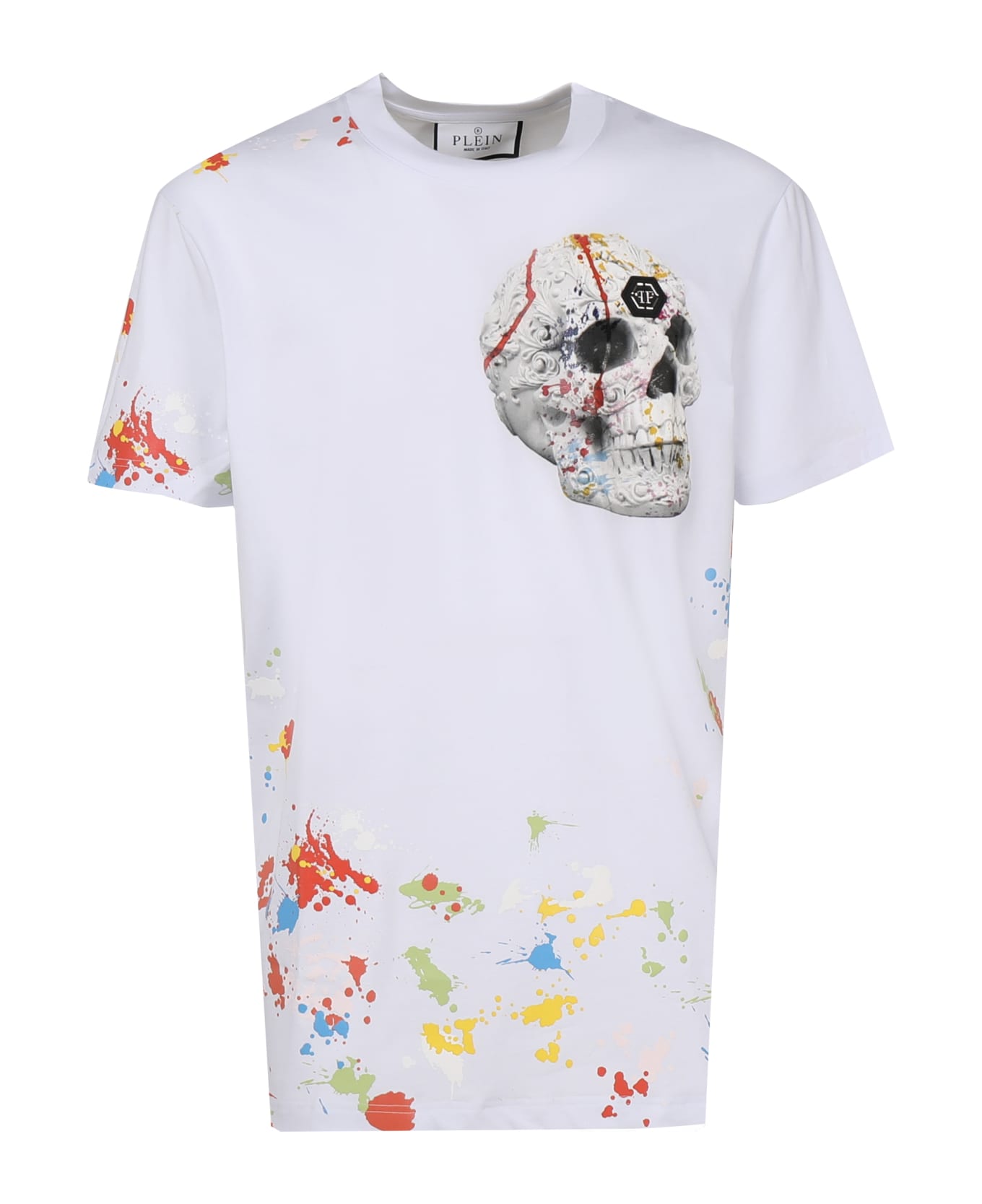 Philipp Plein Splatter Skull T-shirt - White
