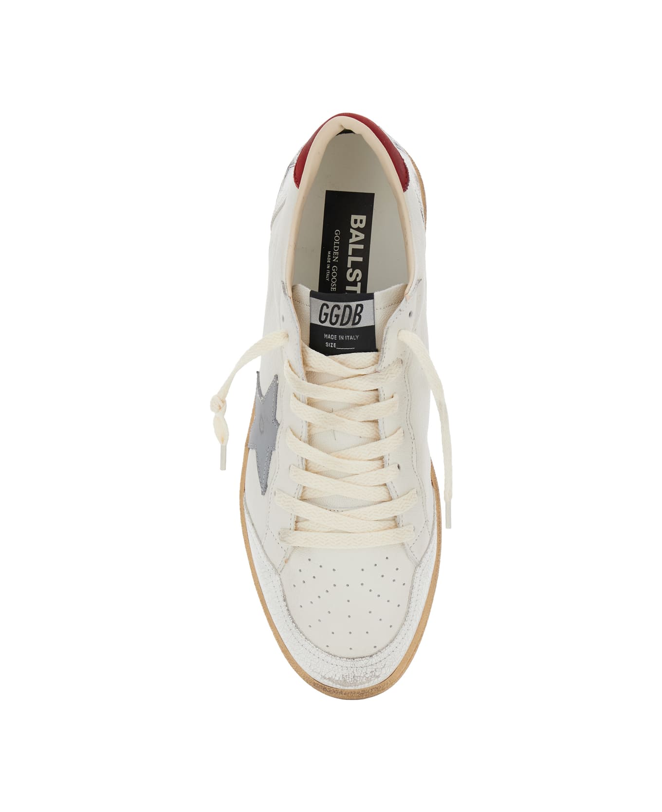 Golden Goose 'ball Star' White Low Top Sneakers With Star In Leather And Suede Man - Multicolor