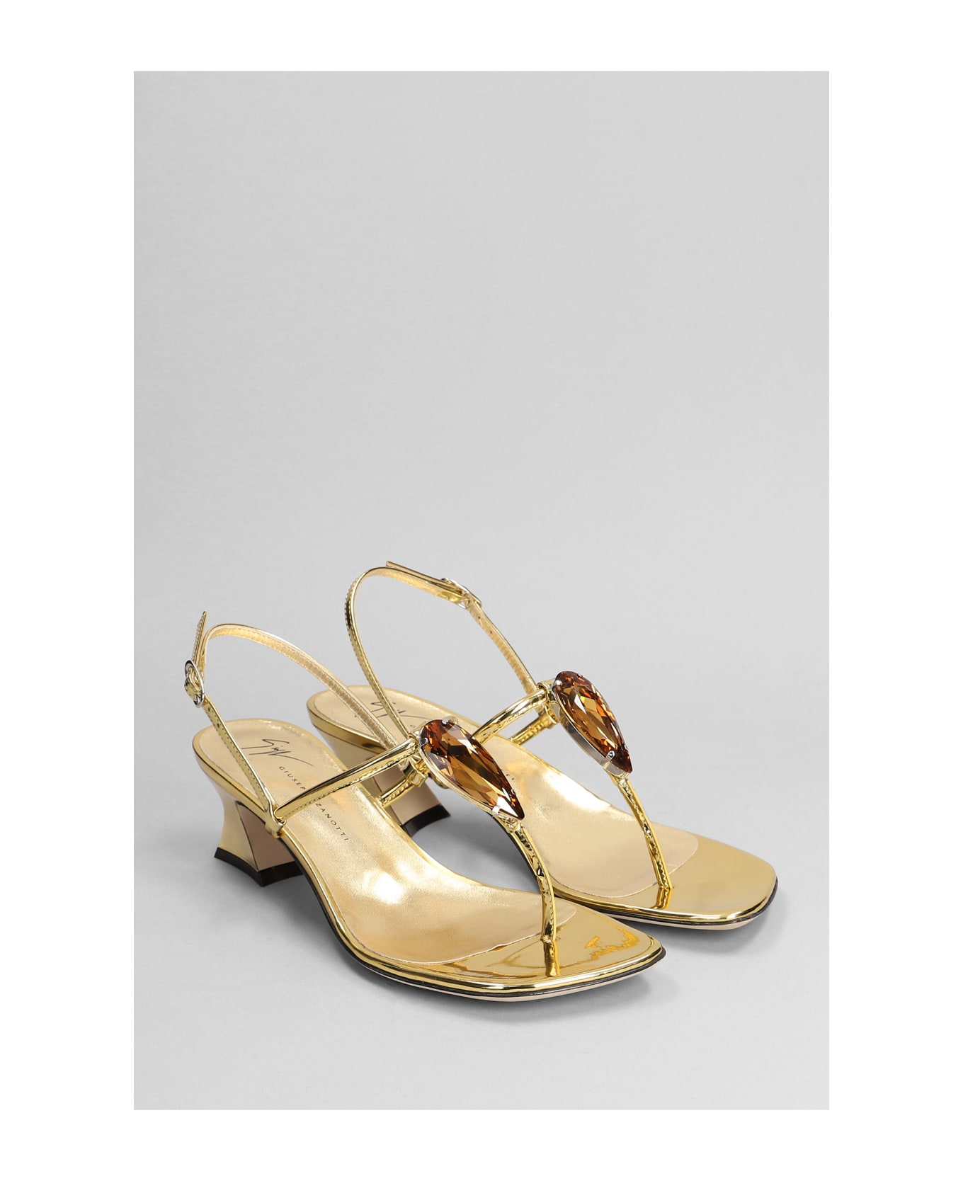 Giuseppe Zanotti Anthonia Sandals In Gold Synthetic Leather - gold