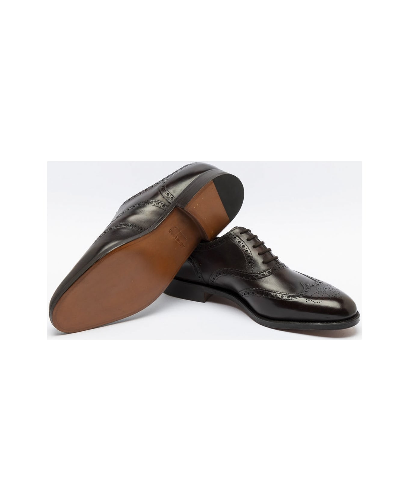 John Lobb Stowey Dark Brown Museum Calf Oxford Shoe - Marrone