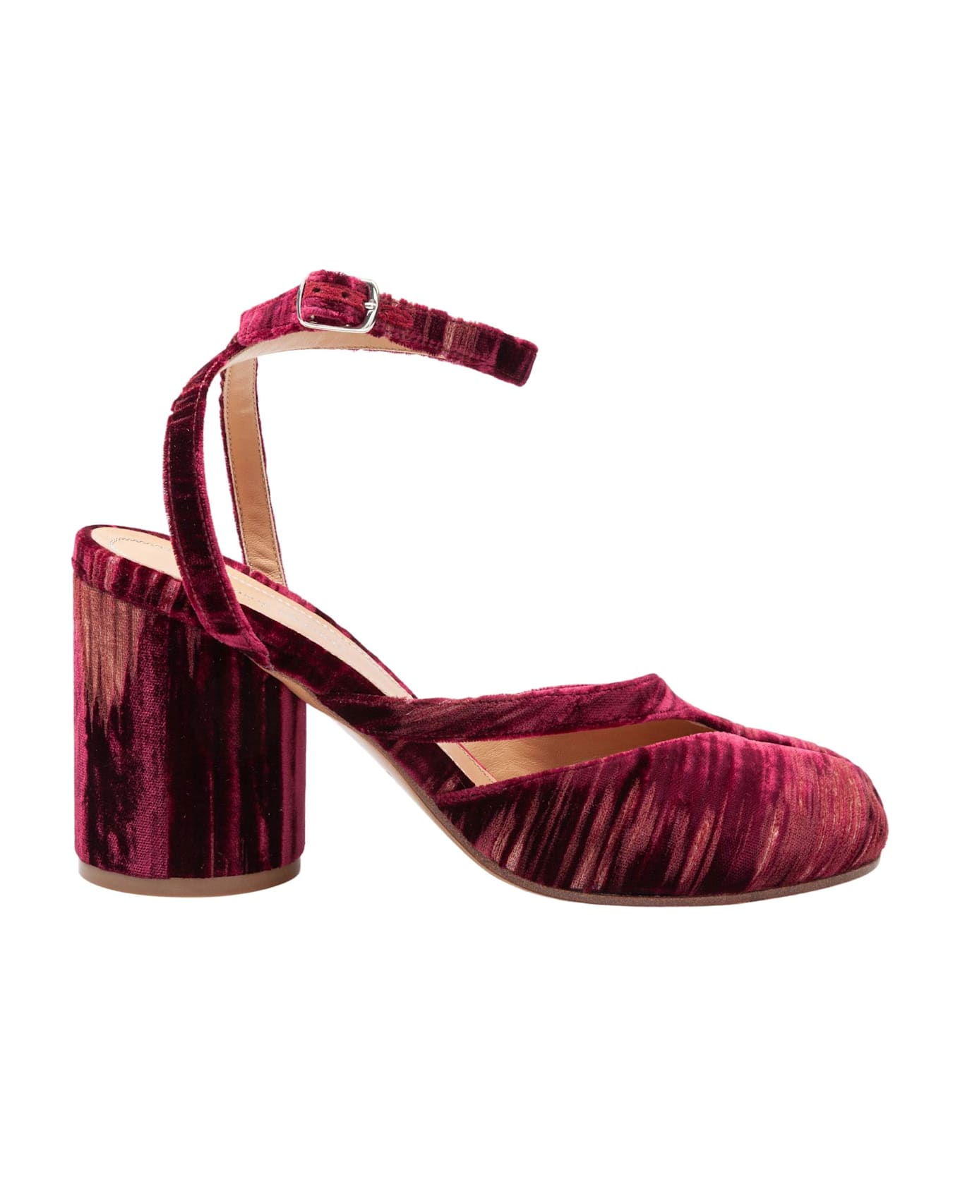 Maison Margiela Chenille Tabi Sandal, Burgundy - BORDEAUX