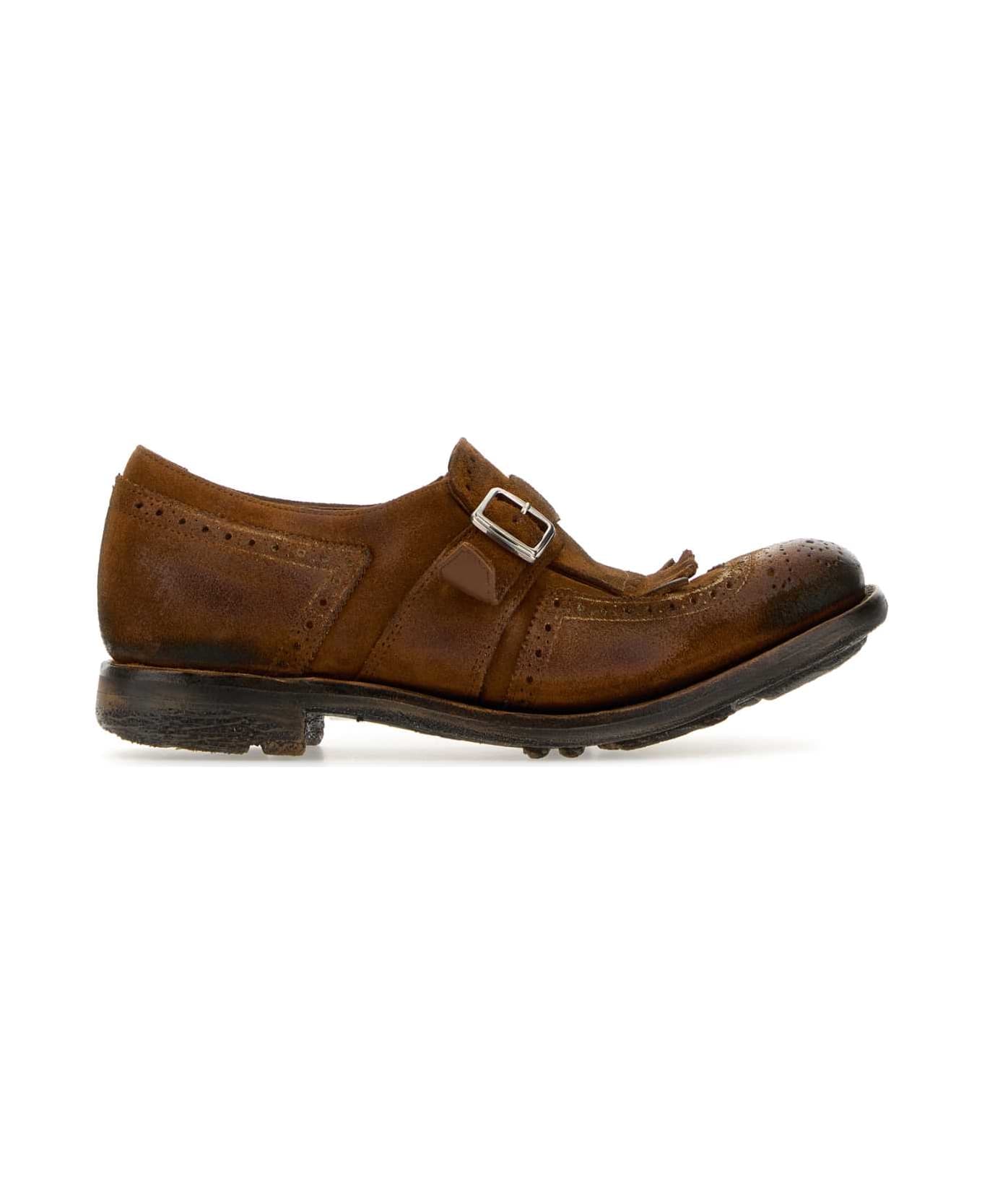 Church's Caramel Suede Shanghai W Monk Strap Shoes - TABAC