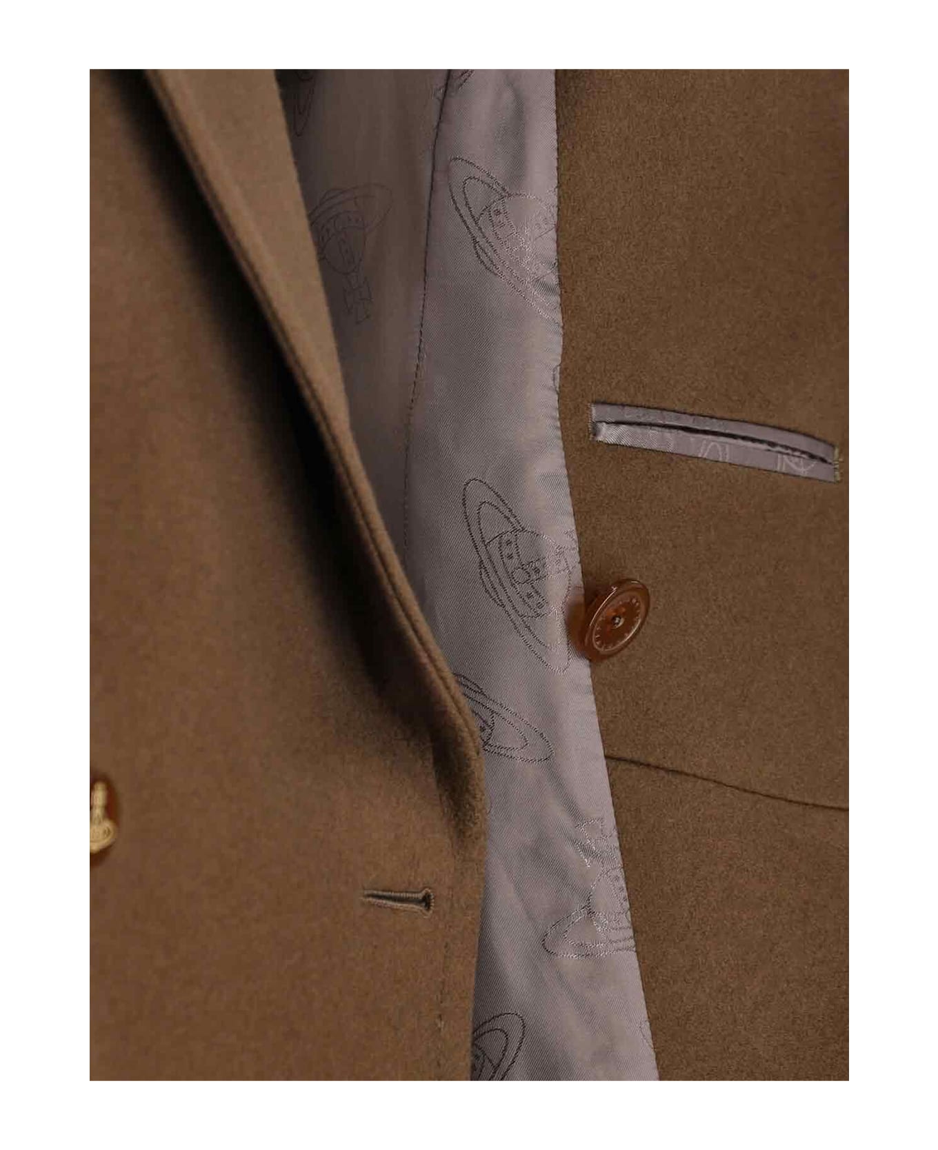 Vivienne Westwood Double-breasted Wool And Cashmere Coat - Brown