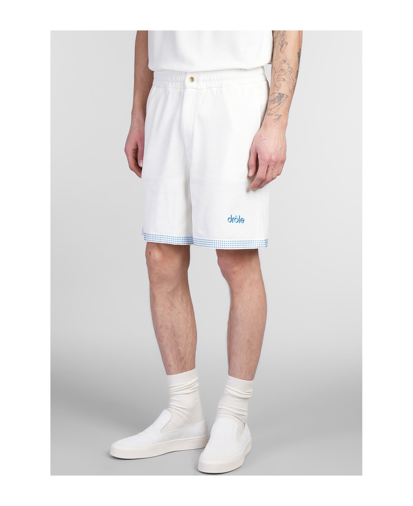 Drôle de Monsieur Shorts In White Cotton - white