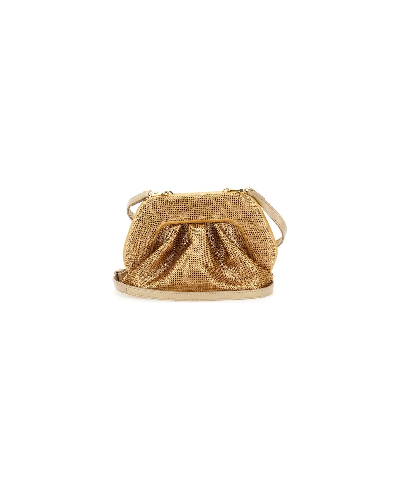 THEMOIRè "gea Strass" Vegan Leather Clutch Bag - GOLD トートバッグ