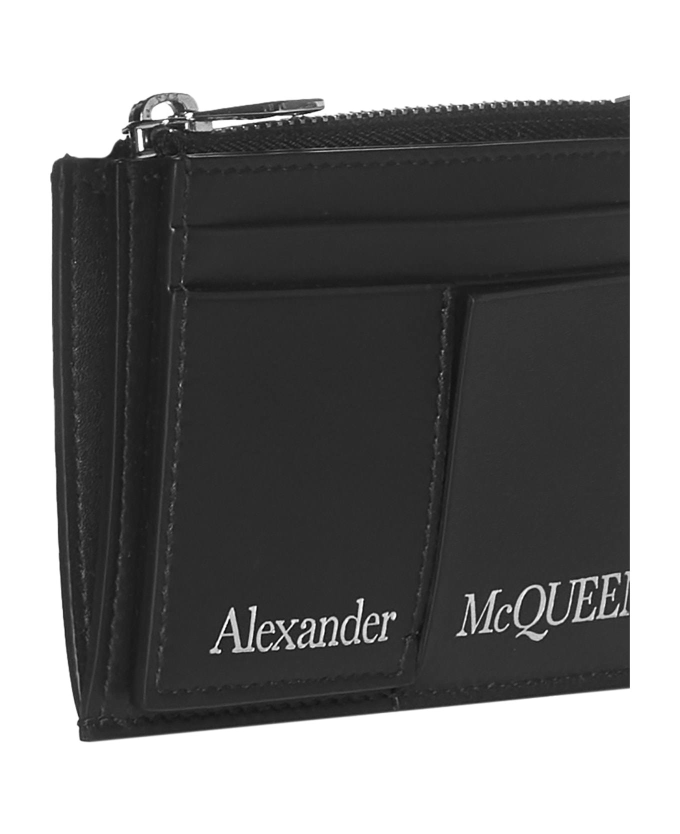 Alexander McQueen Card Holder With Logo - Black 財布
