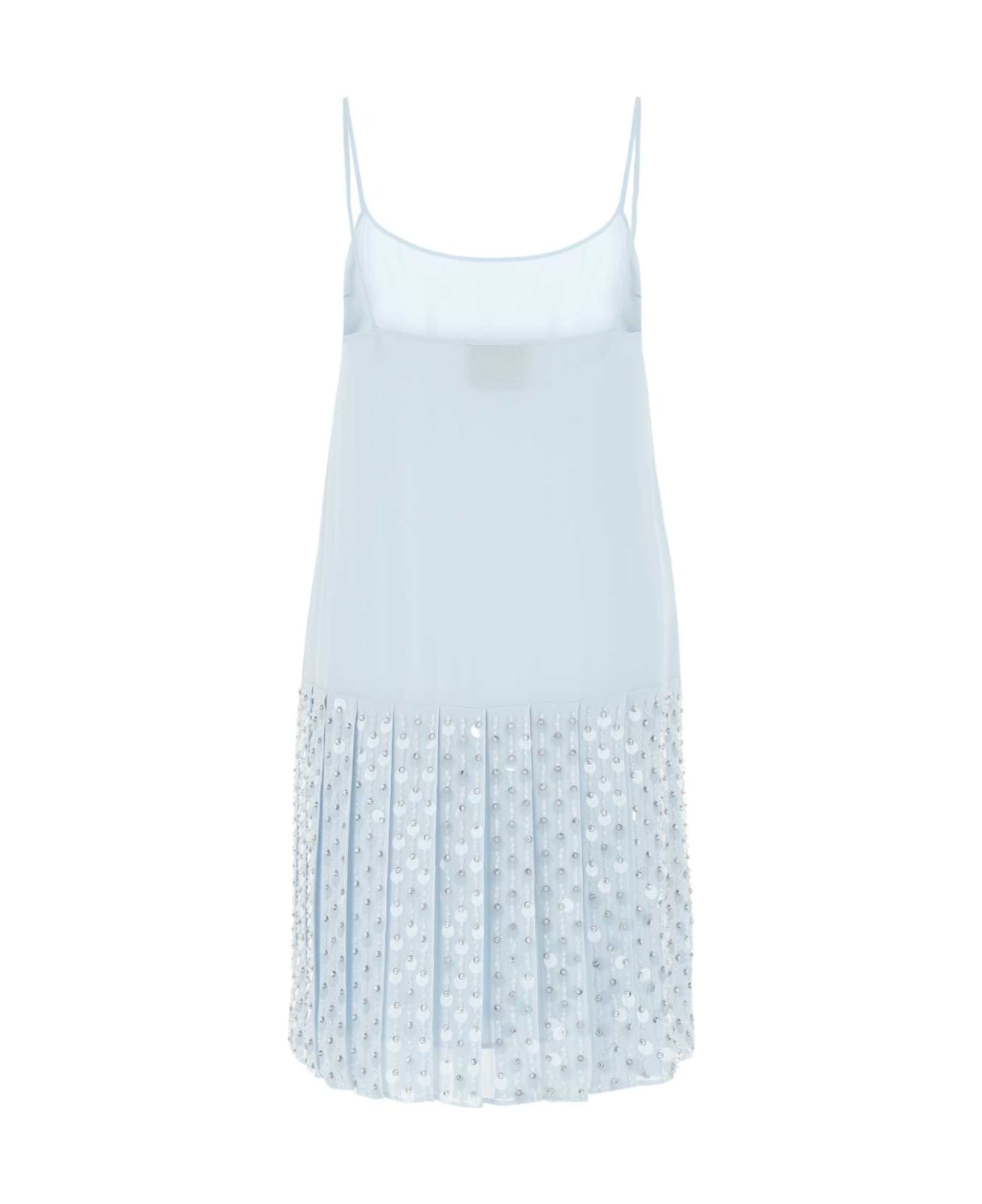 Miu Miu Pastel Light-blue Crepe Mini Dress - F0M10