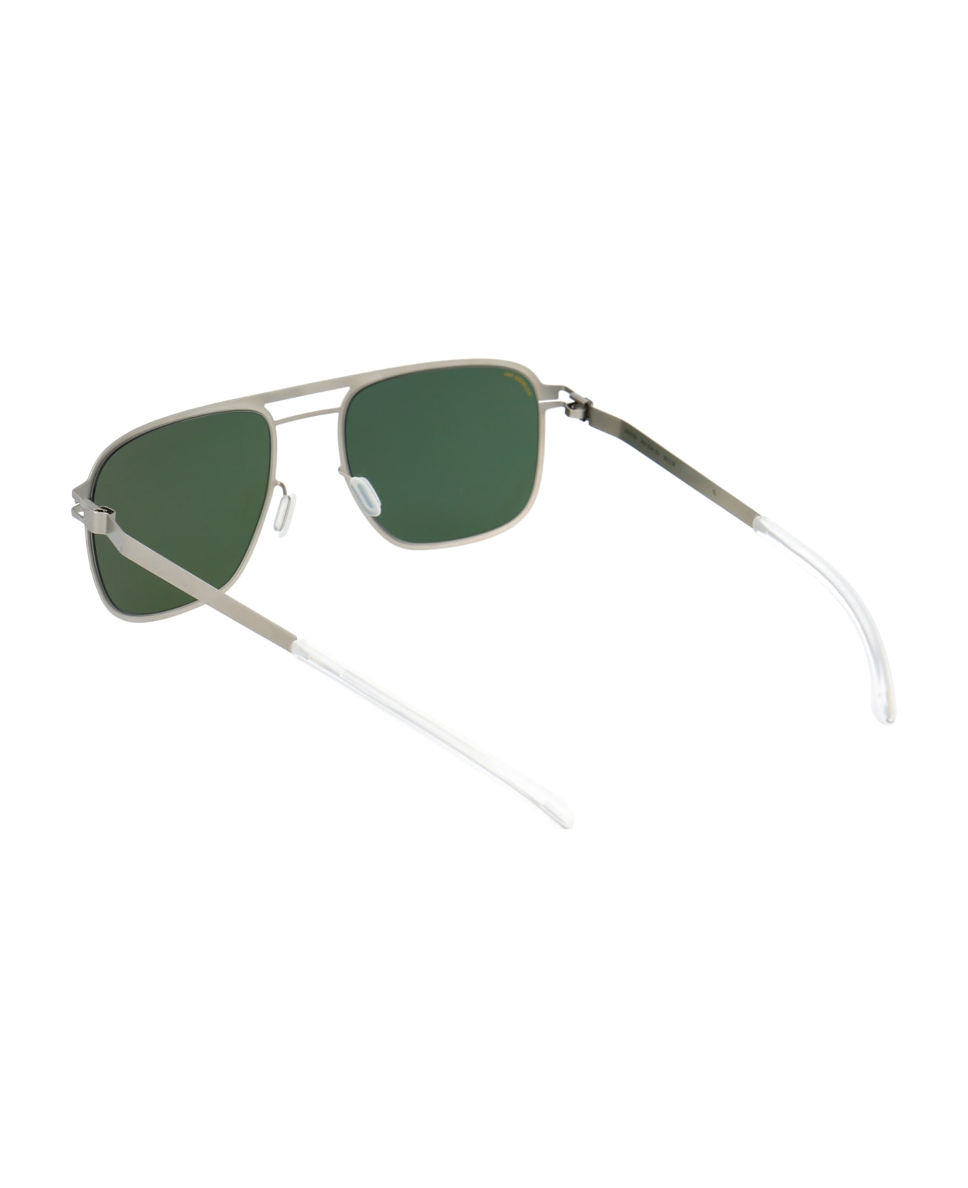 Mykita Eli Sunglasses - 509 Matte Silver/Black Polarised Pro Green 15
