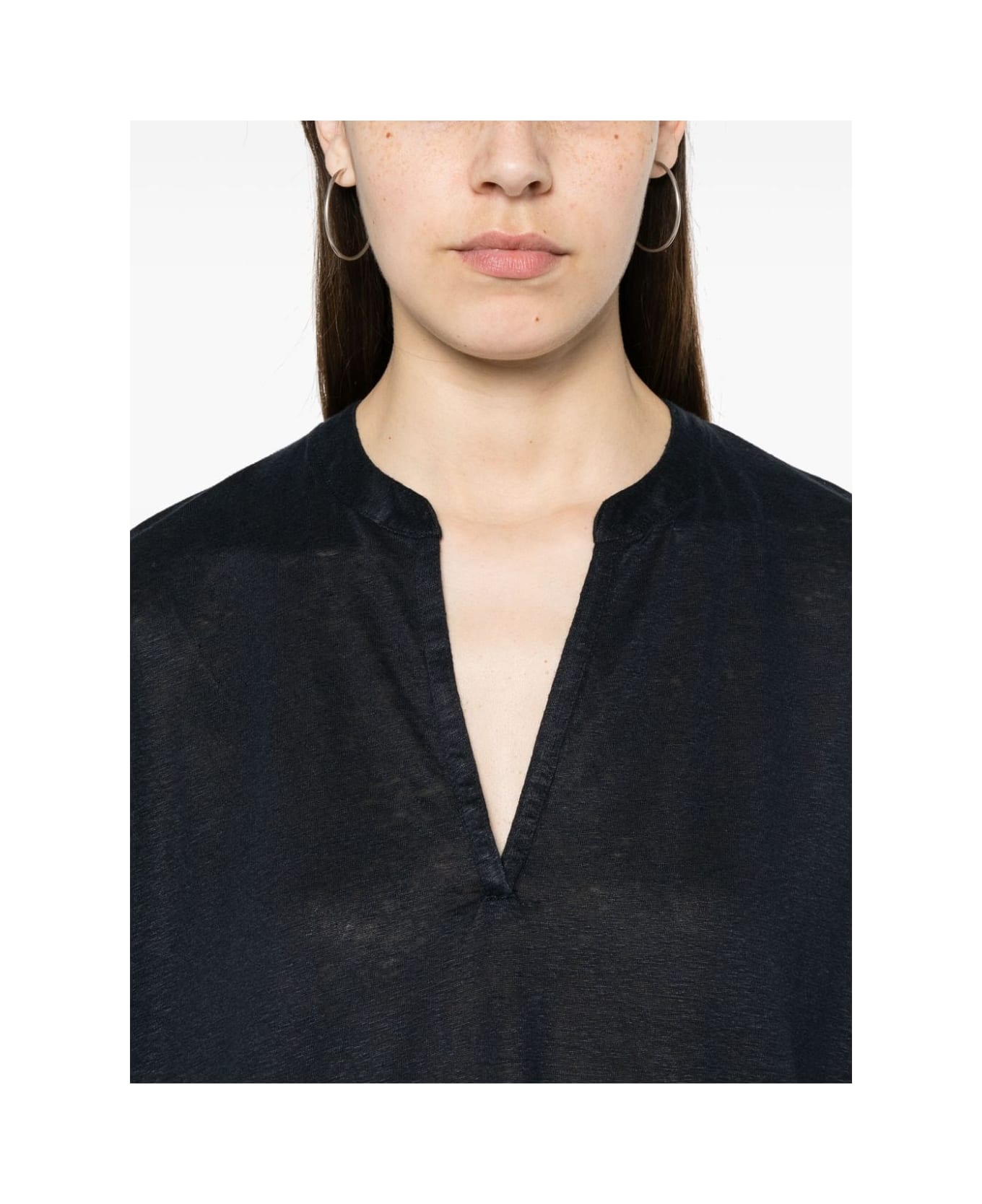 Majestic Filatures Linen Blend Tunic Dress - Blue