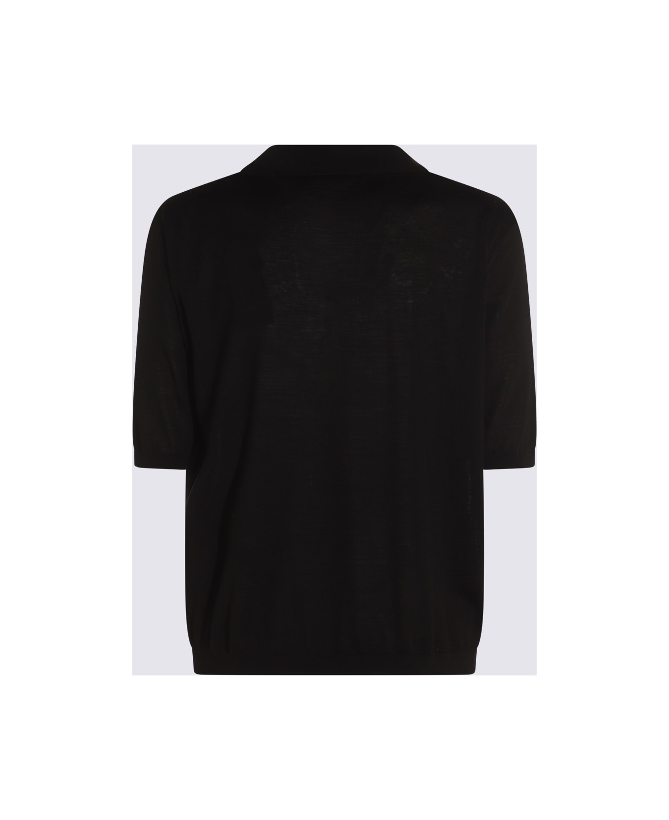 Saint Laurent Black Wool Polo Shirt - Black