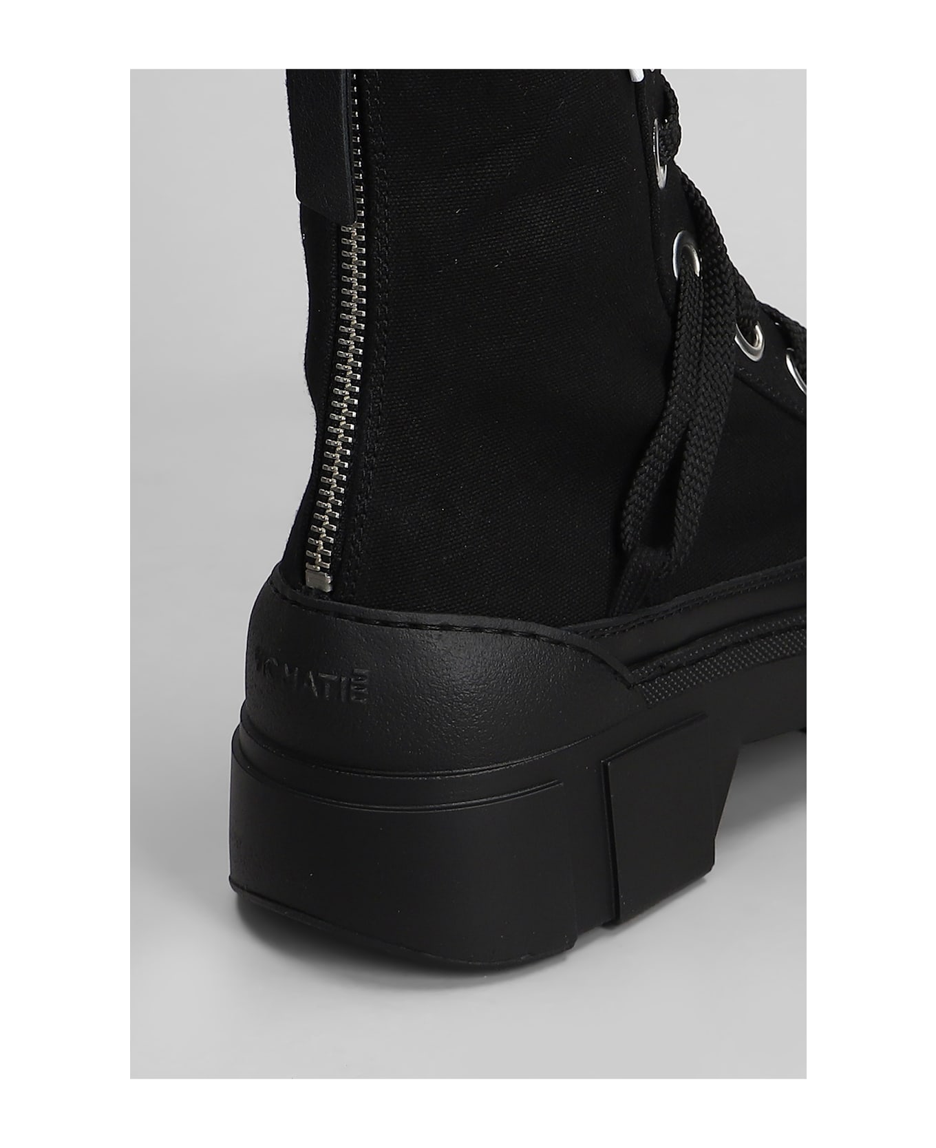 Vic Matié Bardo-nilo 101 Combat Boots In Black Fabric - black