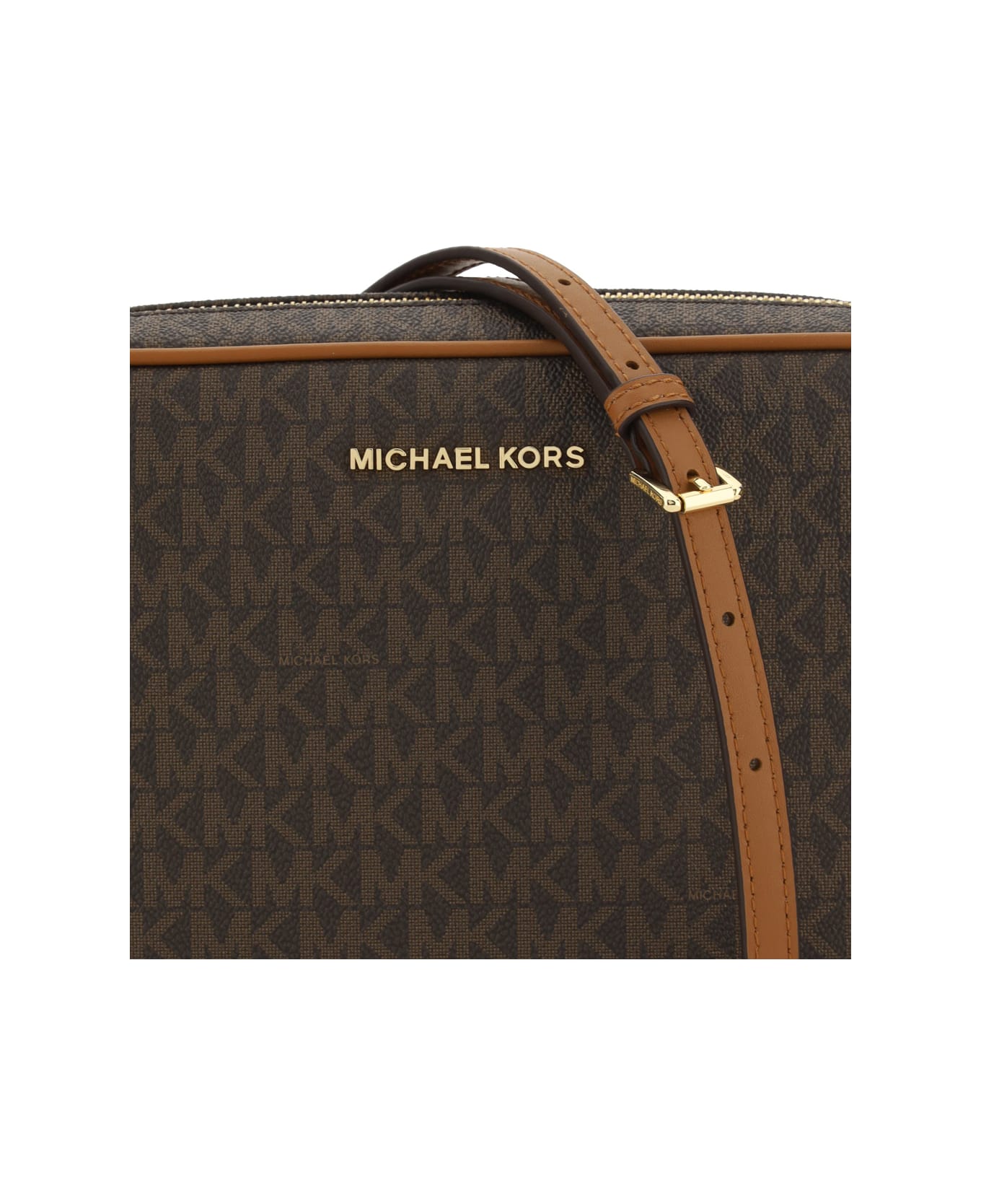Michael Kors Jet Set Leather Crossbody Bag - Brown