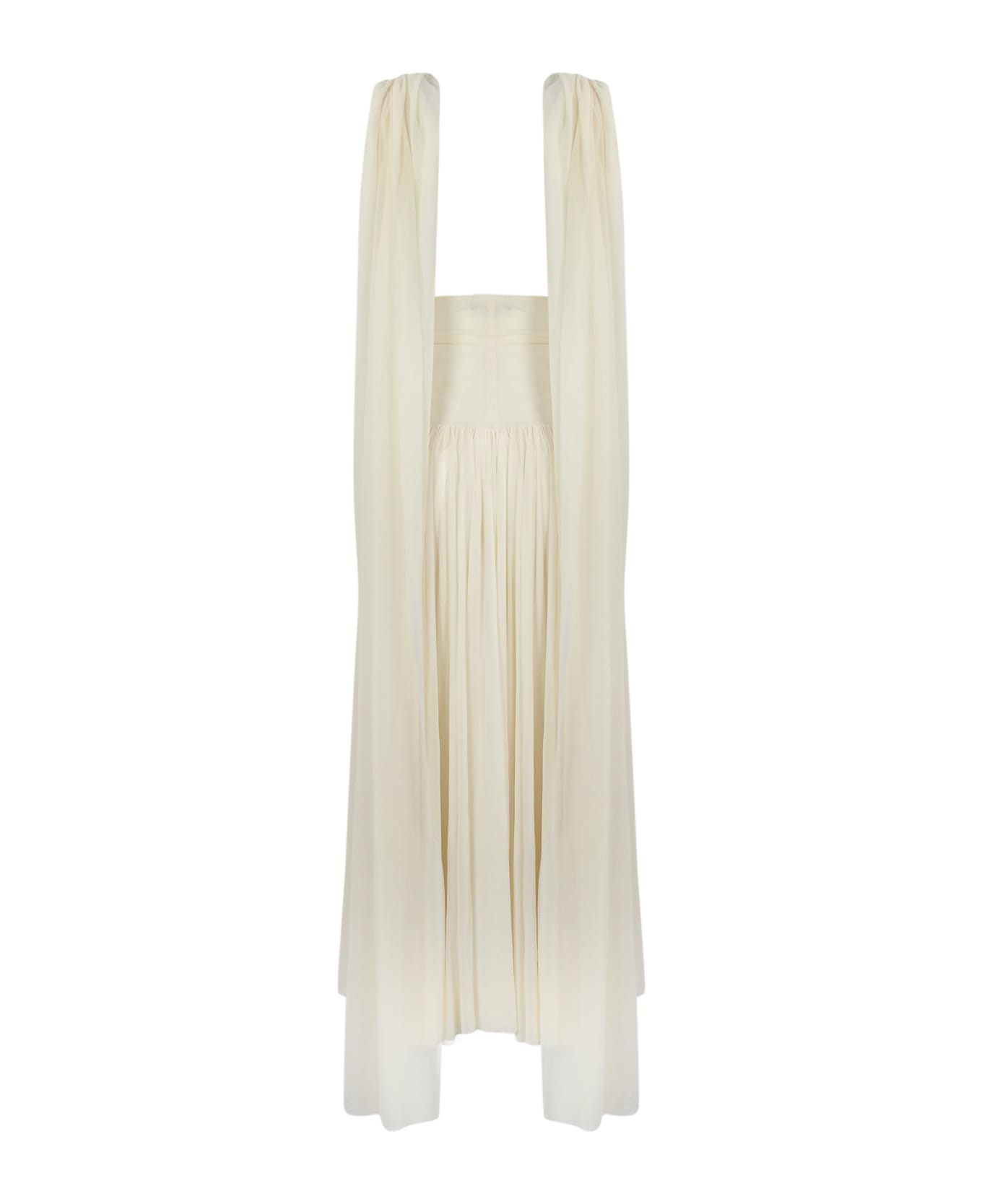 Philosophy di Lorenzo Serafini Long White Mesh Design Dress - Bianco