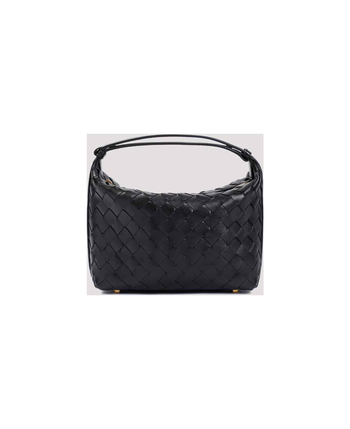 Bottega Veneta Mini Wallace Intreccio 15 Handbag - Black