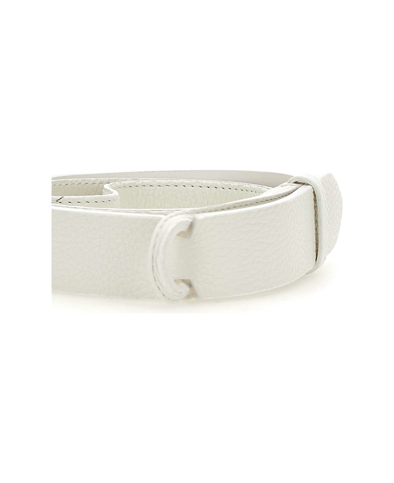 Orciani "nobukle Micron" Leather Belt - WHITE